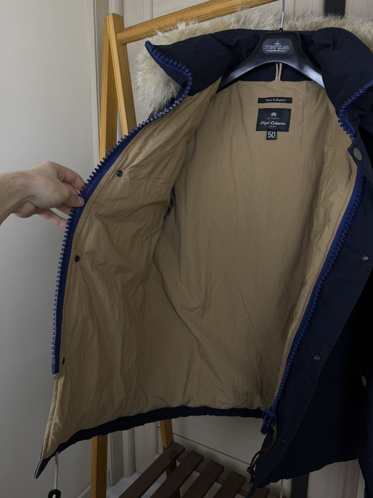 Nigel Cabourn Nigel Cabourn Down Filled Fur Hooded Puffer Jacket Size US L / EU 52-54 / 3 - 16 Thumbnail