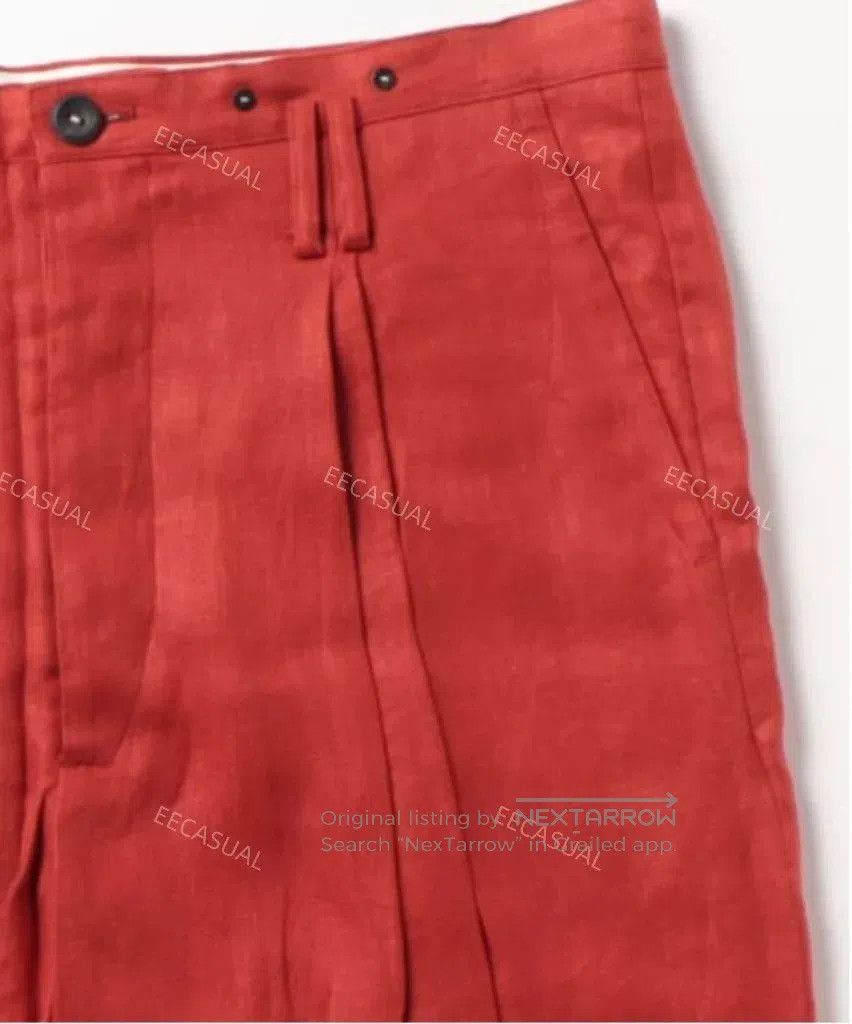 KIJIMA TAKAYUKI Suzuki Takayuki Red Wide-Legged Pants. Size US 30 / EU 46 - 7 Thumbnail