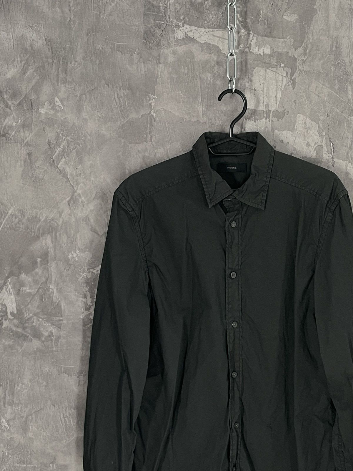 20471120 × Diesel × Japanese Brand Diesel Vintage Military Black Avant Garde Shirt Button Up Size US M / EU 48-50 / 2 - 3 Thumbnail
