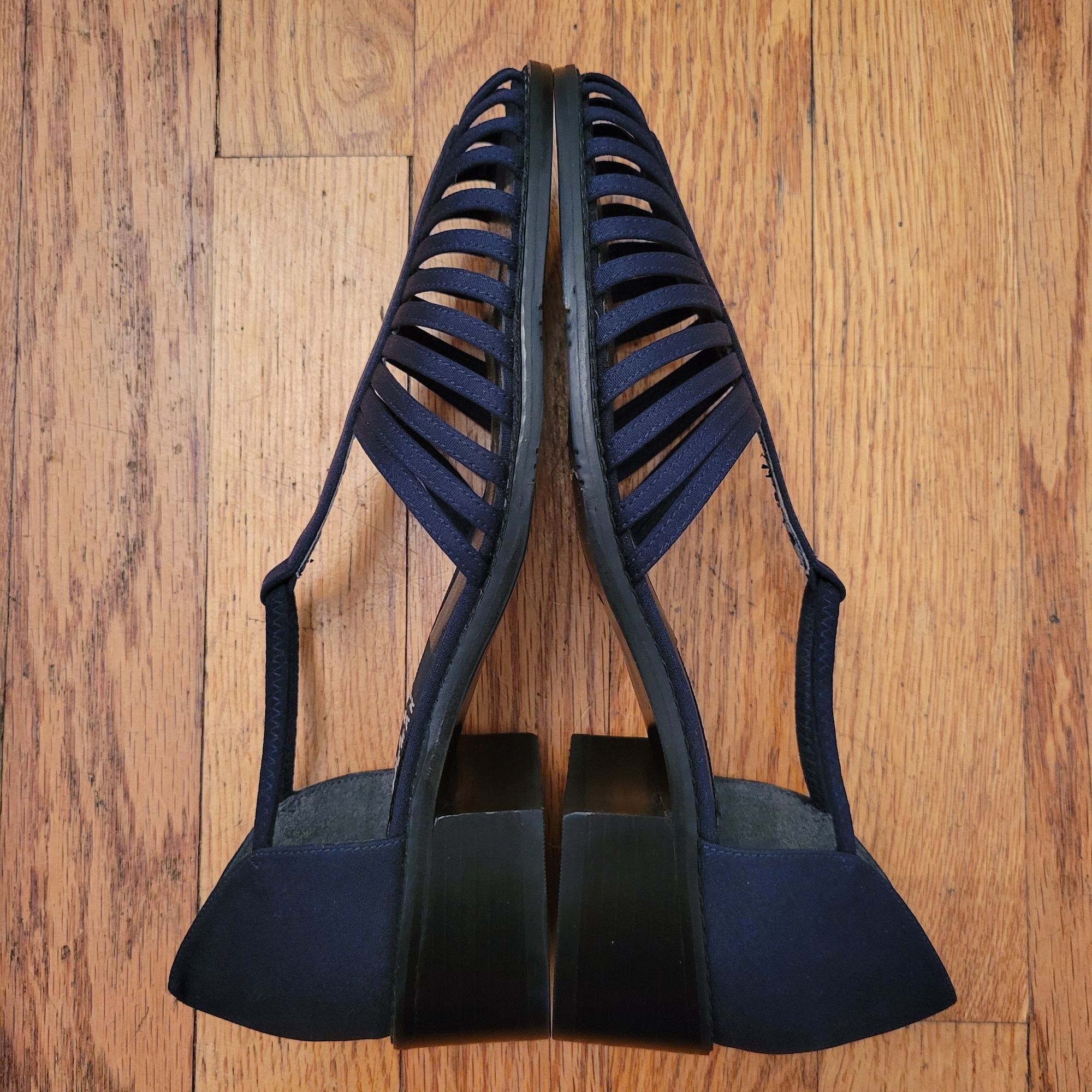 Stuart Weitzman Stuart Weitzman Navy Blue Leather Caged Sandals Heels 6B Pro Size US 6 / IT 36 - 7 Thumbnail