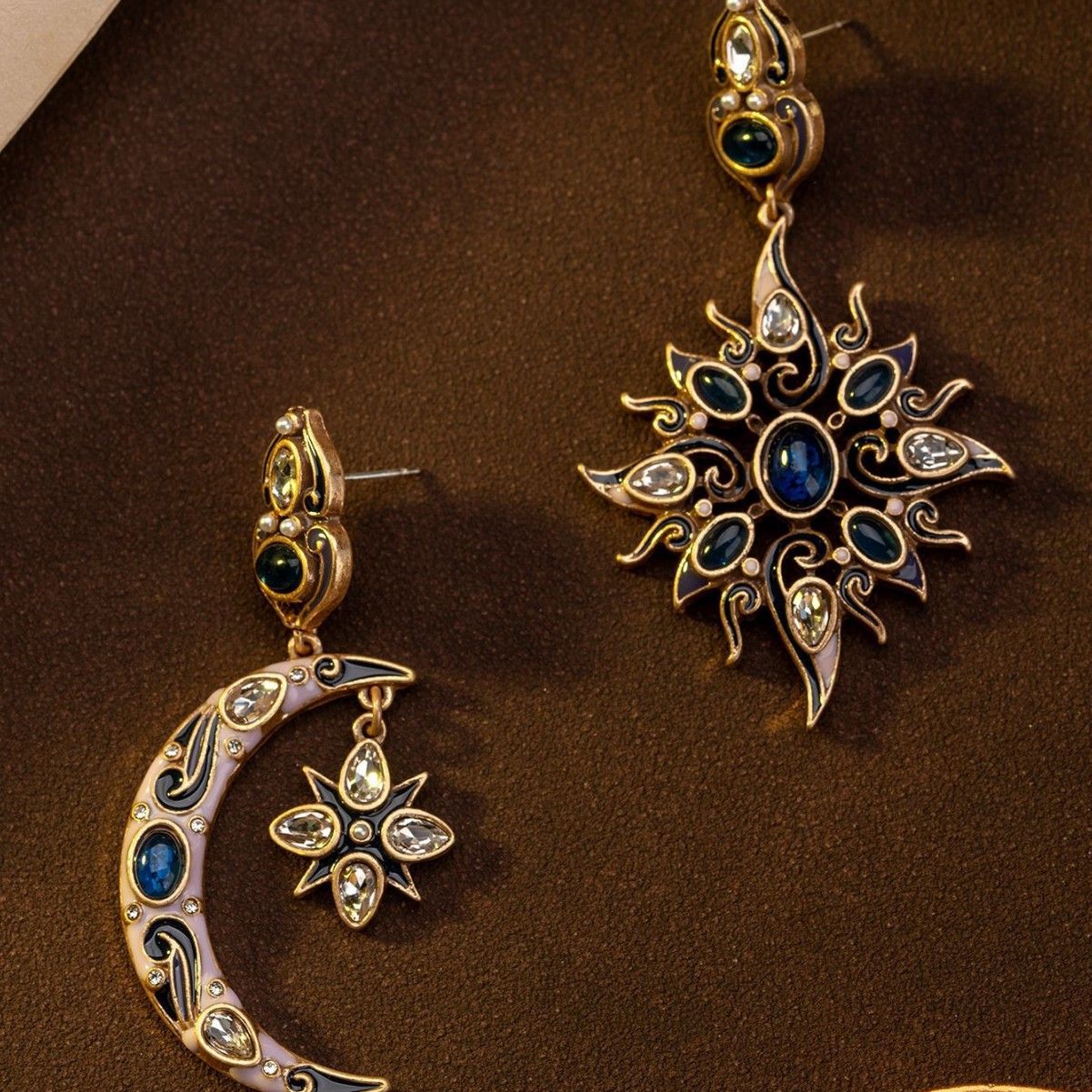 Other Asymmetrical moon star earrings Size ONE SIZE - 4 Thumbnail