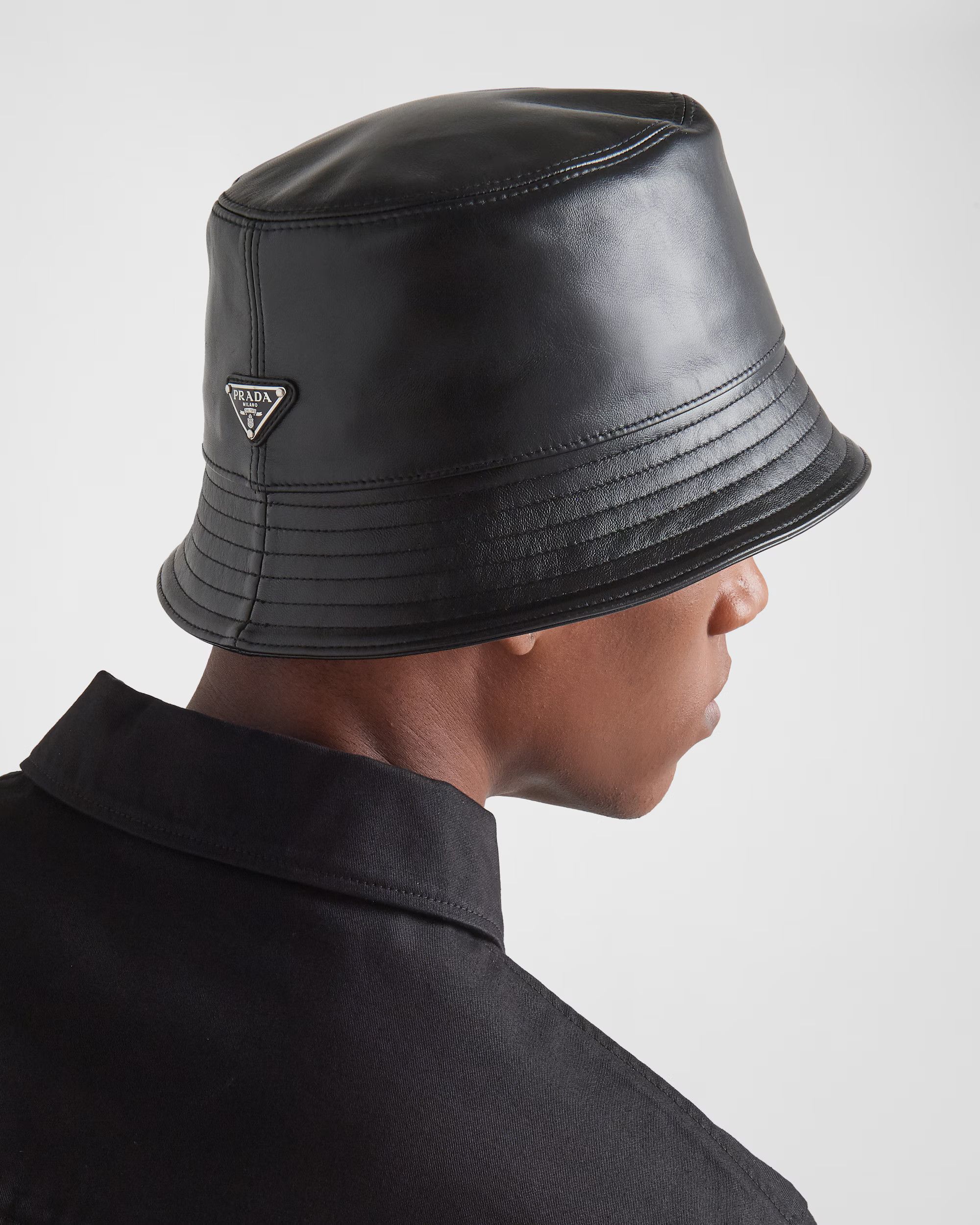 Prada Prada Nappa leather bucket hat Size Medium Size ONE SIZE - 10 Thumbnail