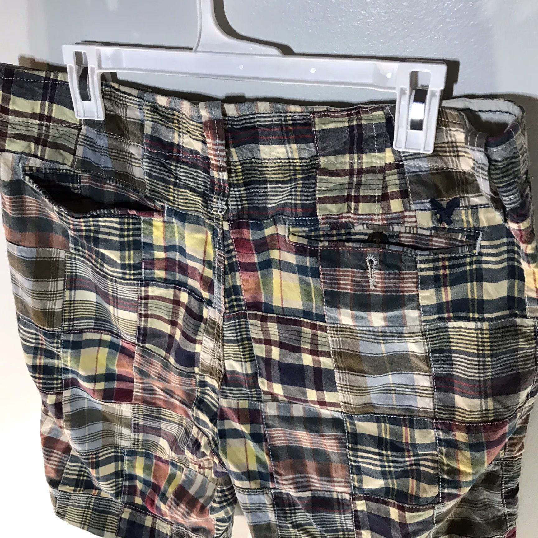 American Eagle Outfitters American Eagle Outfitters Multi Patchwork Cotton Shorts Mens Size 34 Multicolor Chino Casual Travel Summer Size US 34 / EU 50 - 4 Thumbnail