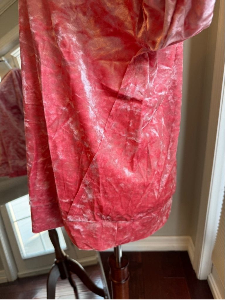 Anthropologie Maronie | Long Dolman Sleeved in Pink Salmon Velvet | L Size L / US 10 / IT 46 - 6 Thumbnail