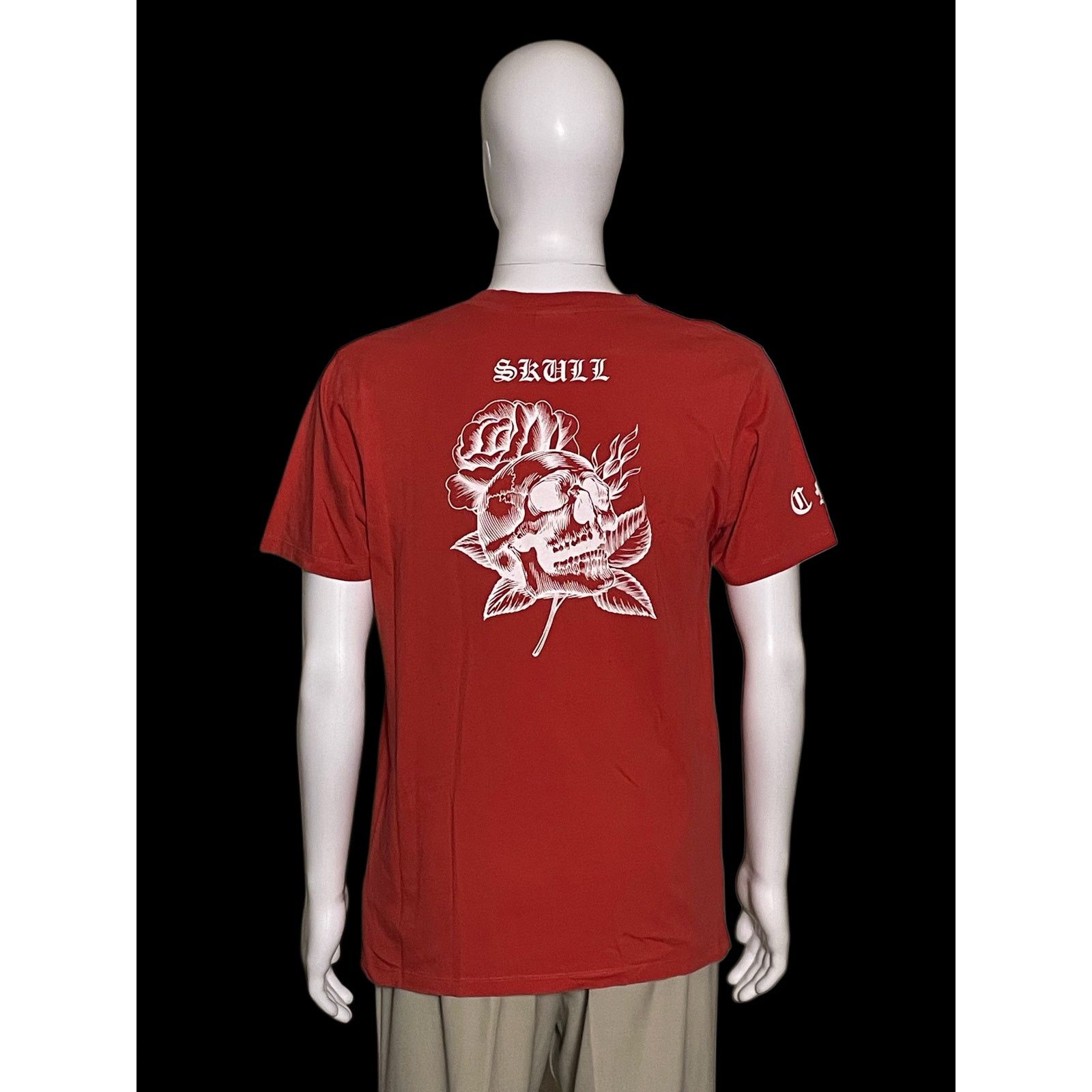 Marcelo Burlon Marcelo Burlon County of Milan Skull & Rose Red Graphic Tee Size US S / EU 44-46 / 1 - 3 Thumbnail