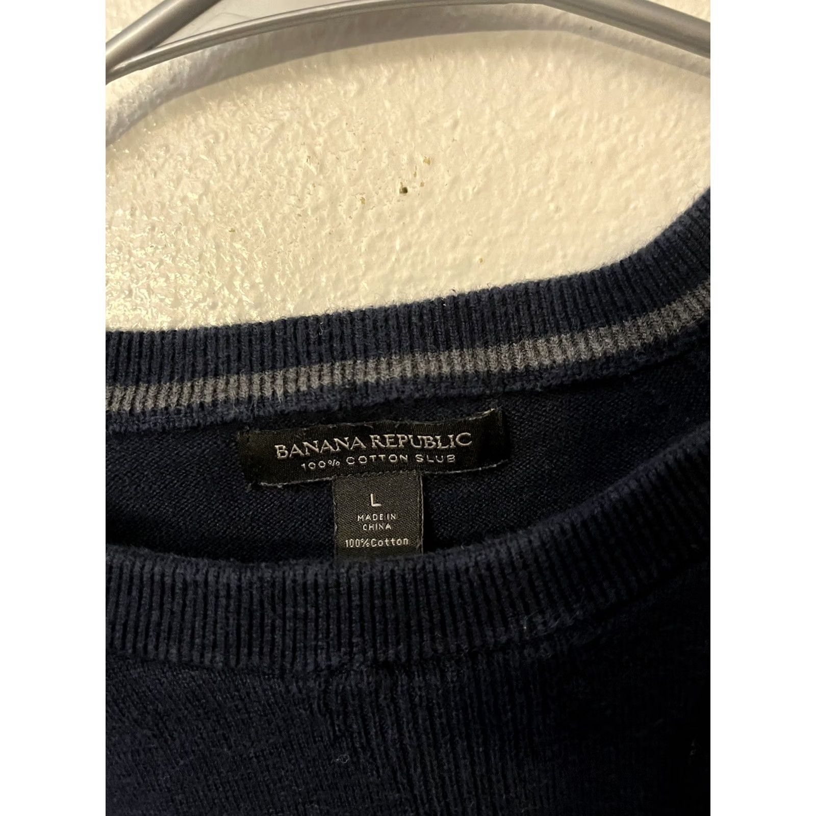 Banana Republic Banana Republic Sweatshirt Mens Large Navy Blue Cotton Blend Crew Neck Size US L / EU 52-54 / 3 - 3 Thumbnail