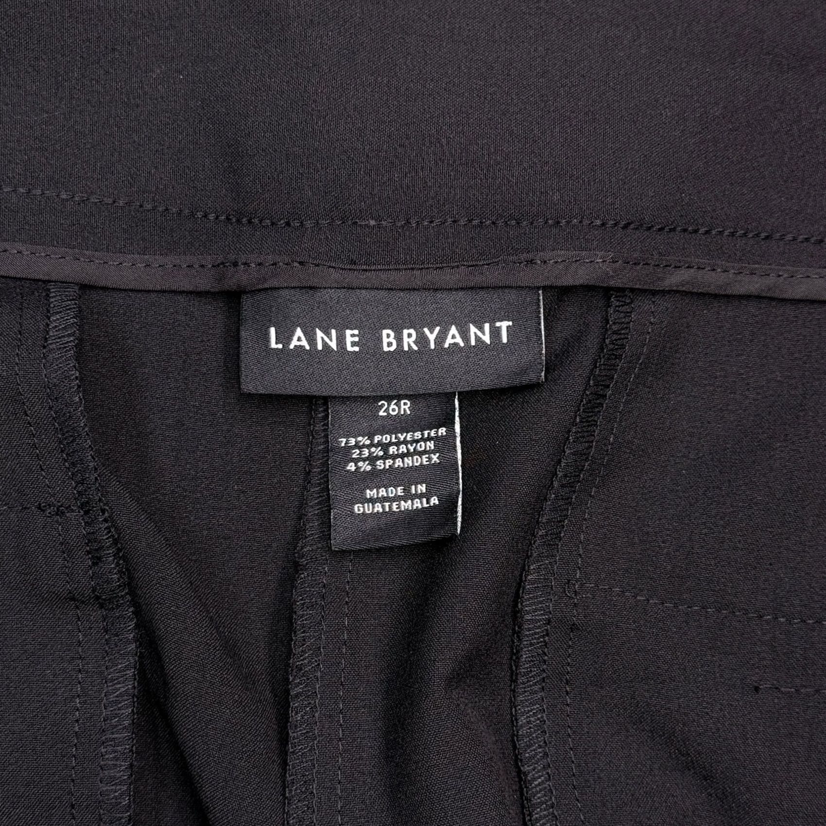 Vintage Lane Bryant Black Wide-Leg Pants Womens 26R High Rise Stretch Dress Pants Workwear Size 26" / US 2 / IT 38 - 6 Thumbnail