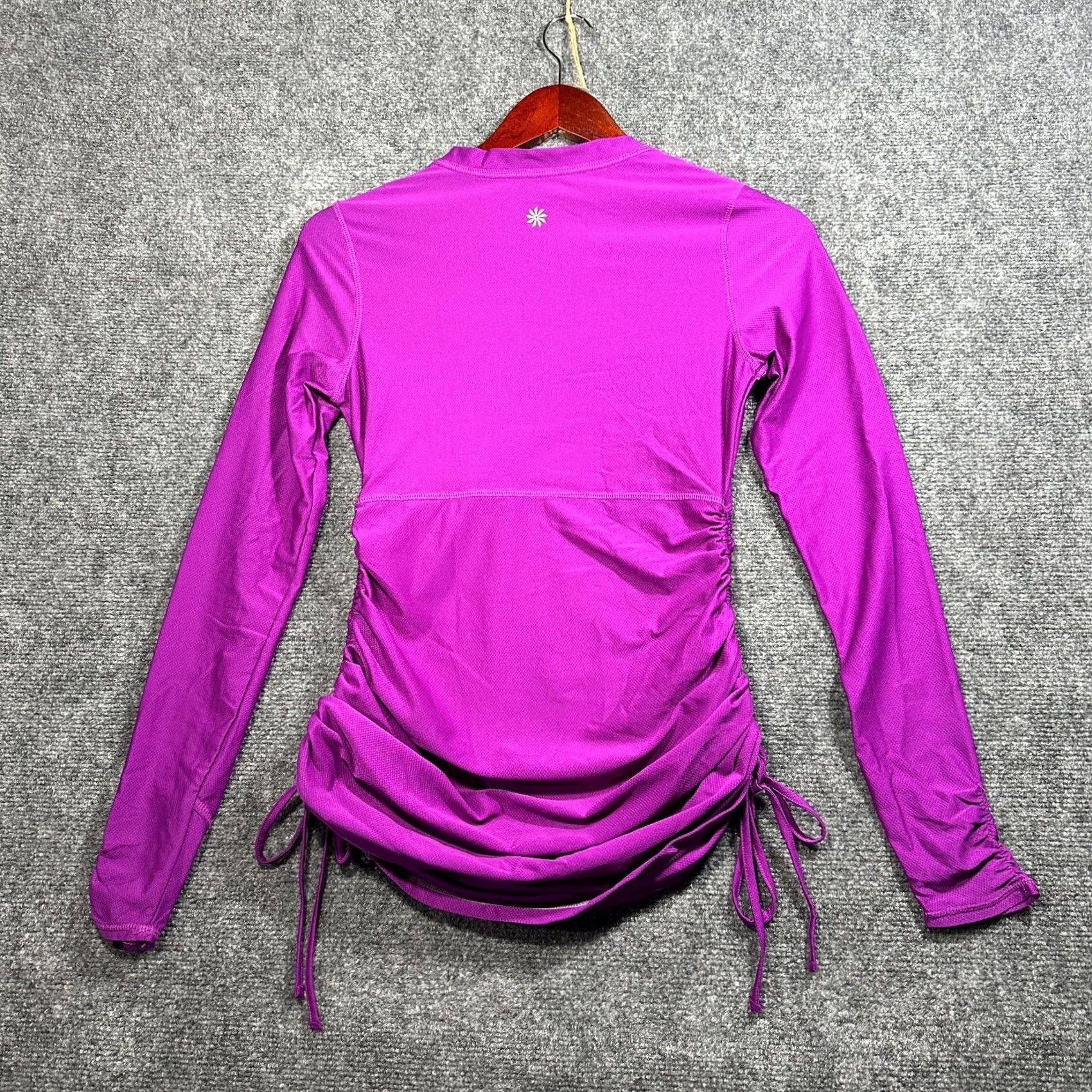Athleta Athleta Wick It Adjustable Coverup Shirt Top Womens XXS Purple V Neck Stretch Shirt Pullover Activewear Long Sleeve Size XXS / US 00 / IT 34 - 7 Thumbnail