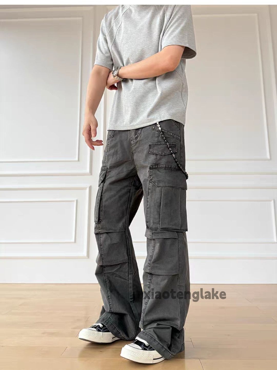 Vintage Unisex washed retro faded loose baggy pleated pants Size US 32 / EU 48 - 3 Thumbnail