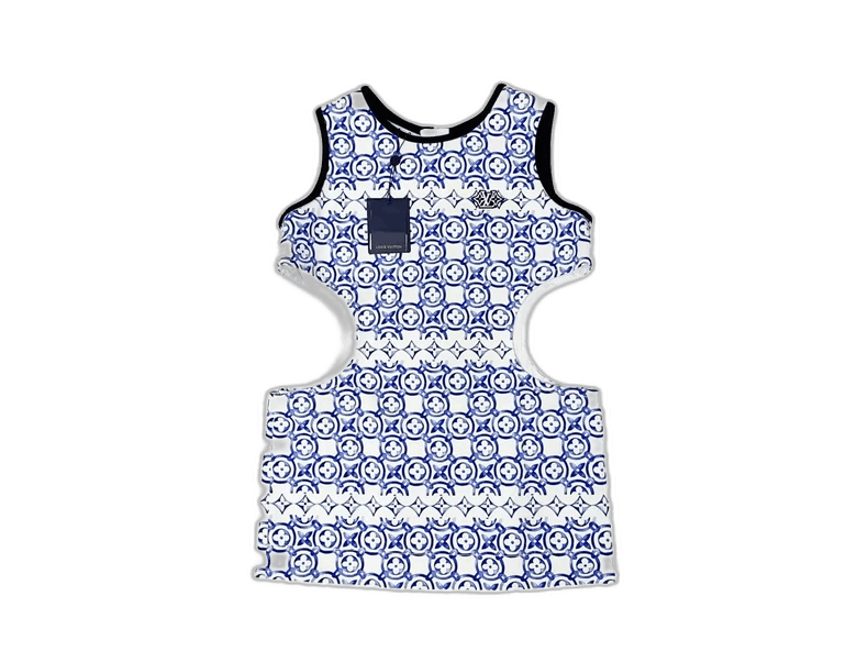 Louis Vuitton Louis Vuitton Ink Pattern Denim Dress New Size US 34 / EU 50 - 1 Thumbnail