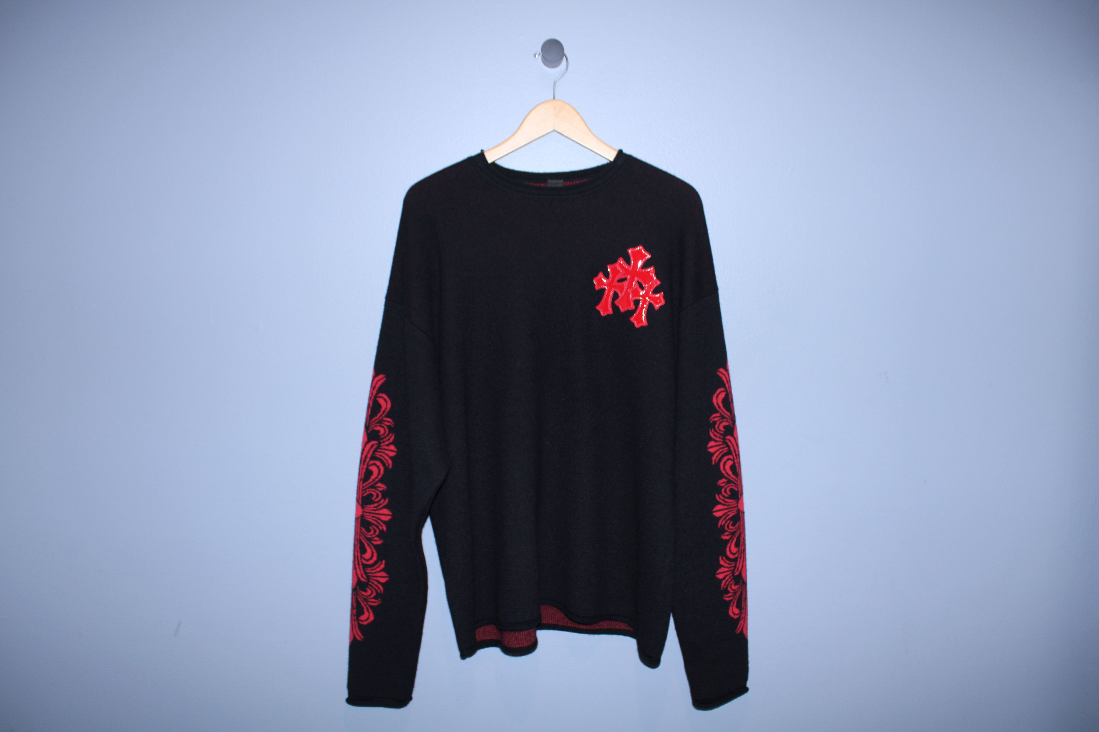 クロムハーツCashmere Fleur Cross leather Patch Chrome Hearts Leather Cross Patch Cashmere Sweater