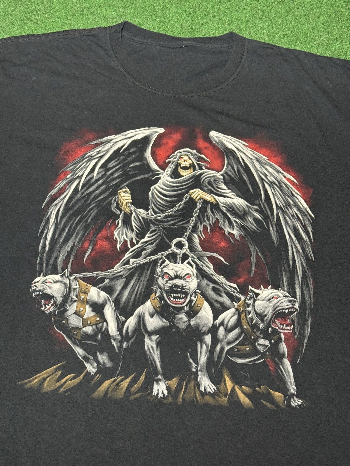 Vintage Y2K Grim Reaper Pit Bull Hip Hop Grunge XXL Graphic T Shirt Size US XXL / EU 58 / 5 - 2 Thumbnail