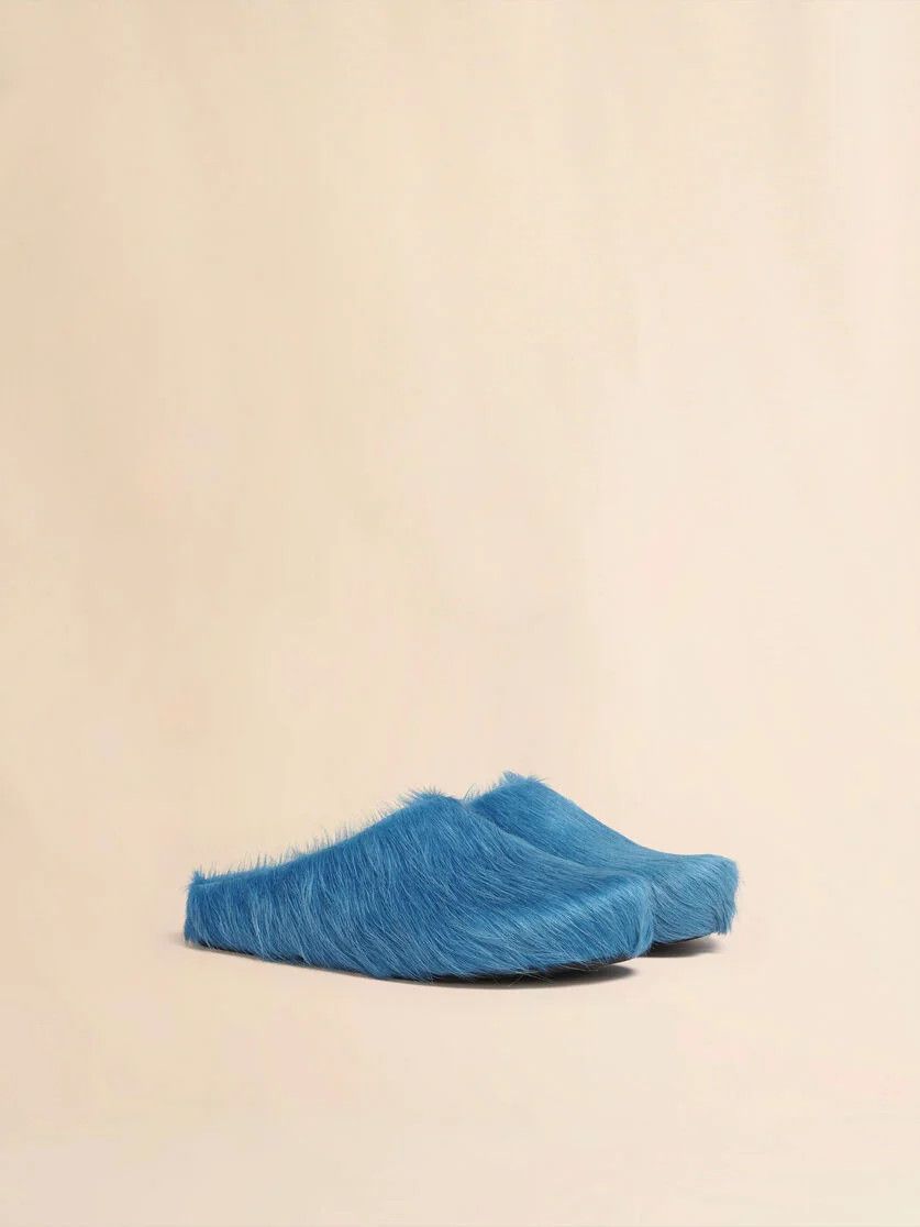 Marni o1f1d3z1225 Long Haircalfskin Fussbett Sabot Mules in Blue Size US 12 / EU 45 - 2 Thumbnail