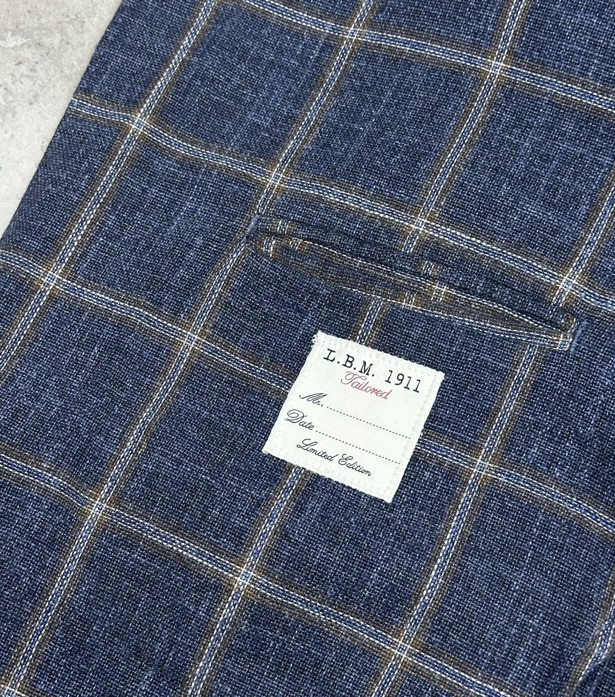 L.B.M. 1911 L.B.M. 1911 Lubiam Italy Windowpane Plaid Cotton Blazer 48R Size 48R - 6 Thumbnail