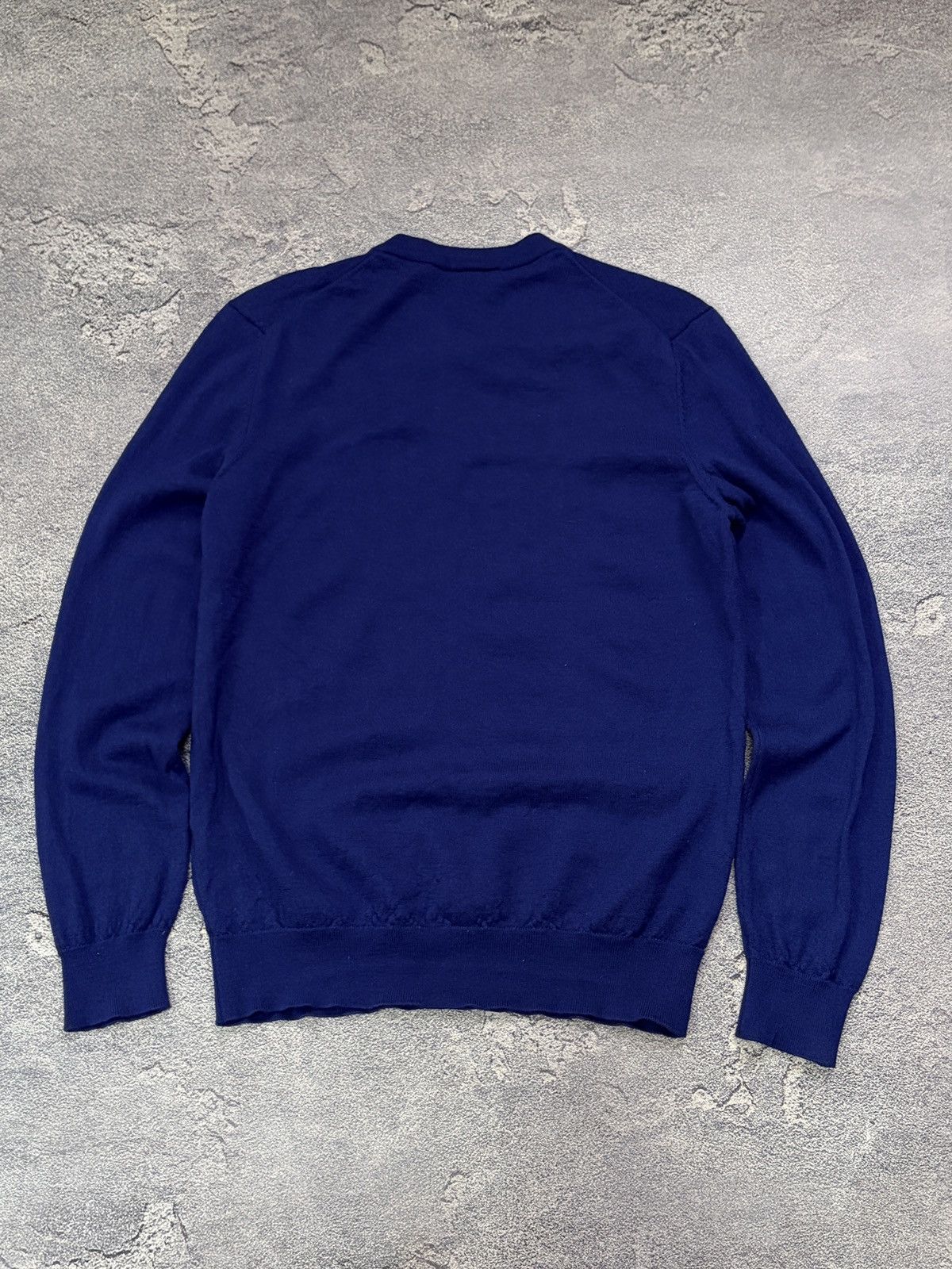 Lacoste Lacoste Men's V-Neck Sweater Navy Blue 100% Wool Size L / 5 Size US L / EU 52-54 / 3 - 2 Thumbnail