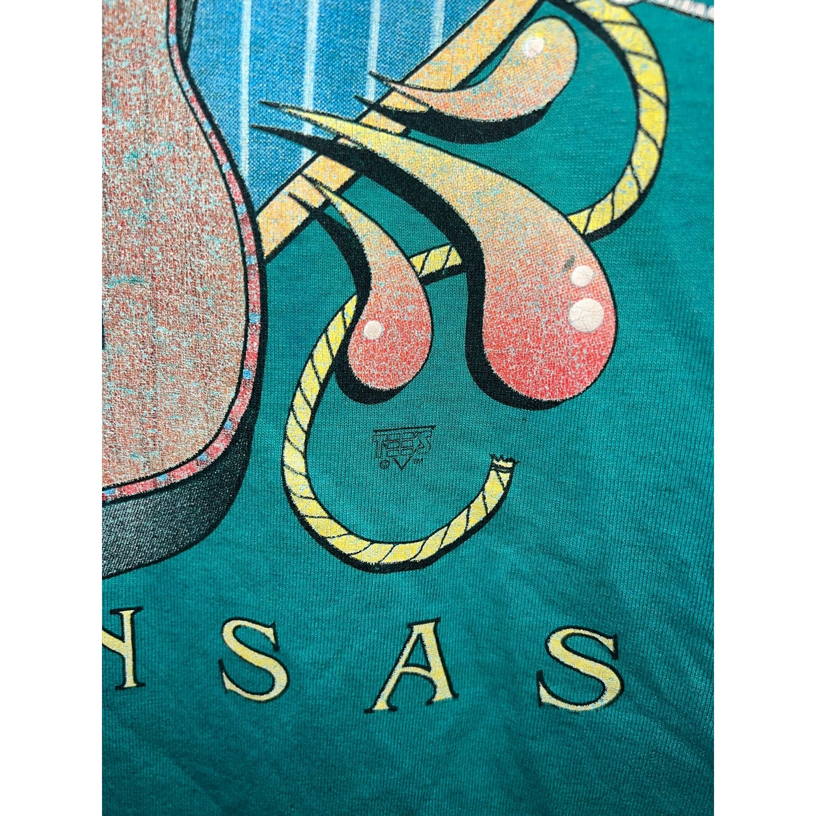 Vintage Vintage Country Music Shirt Born Guitar Arkansas Teal Tee XL Size US XL / EU 56 / 4 - 7 Thumbnail