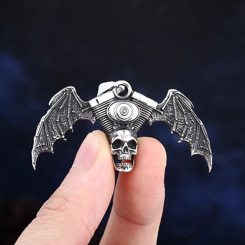 Japanese Brand × Jewelry Rock Skull Biker Pendant Necklace Size ONE SIZE - 4 Thumbnail