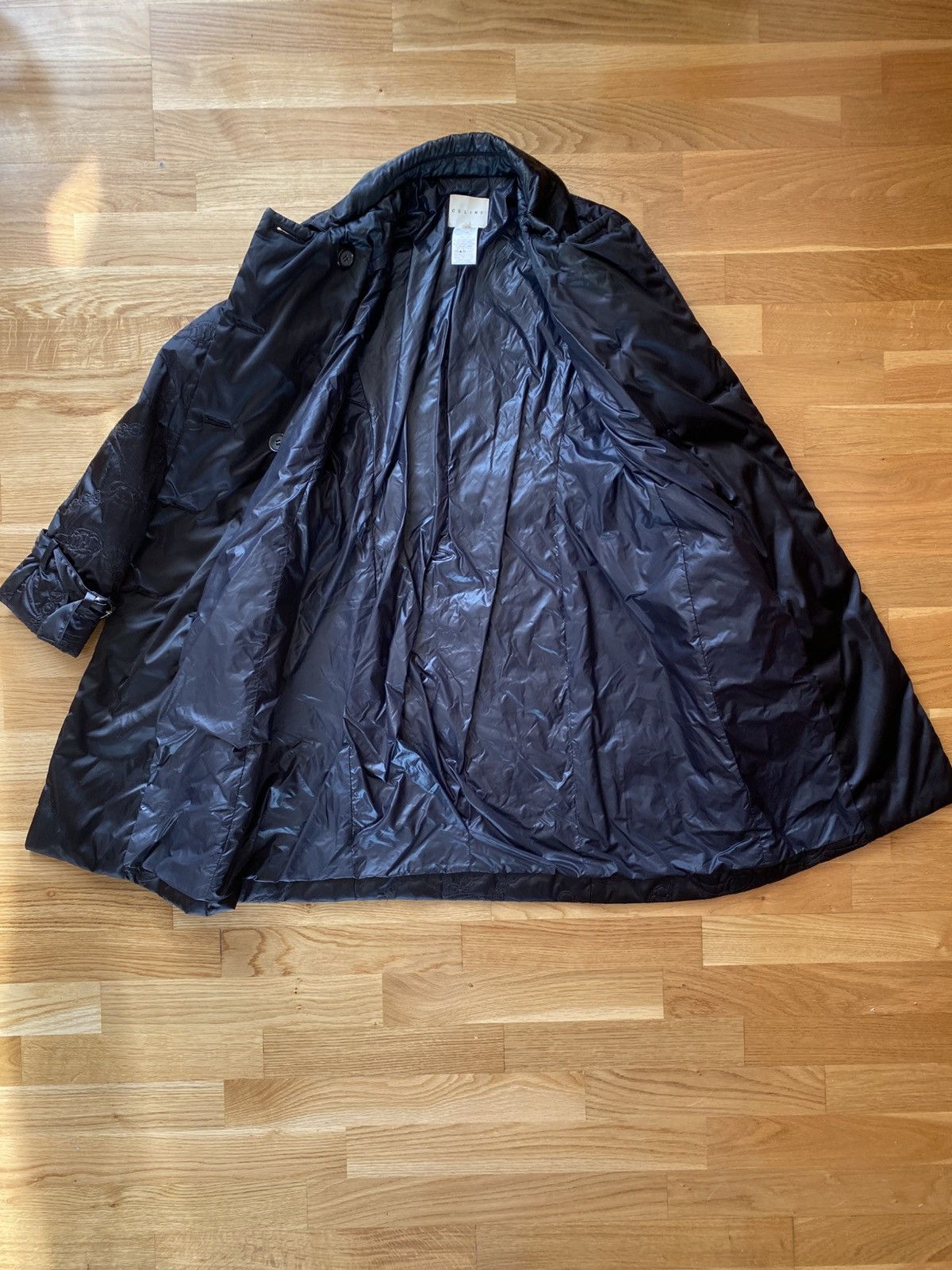 Celine CELINE Black Quilted Triomphe Logo Trench Coat Vintage 38 Size S / US 4 / IT 40 - 6 Thumbnail