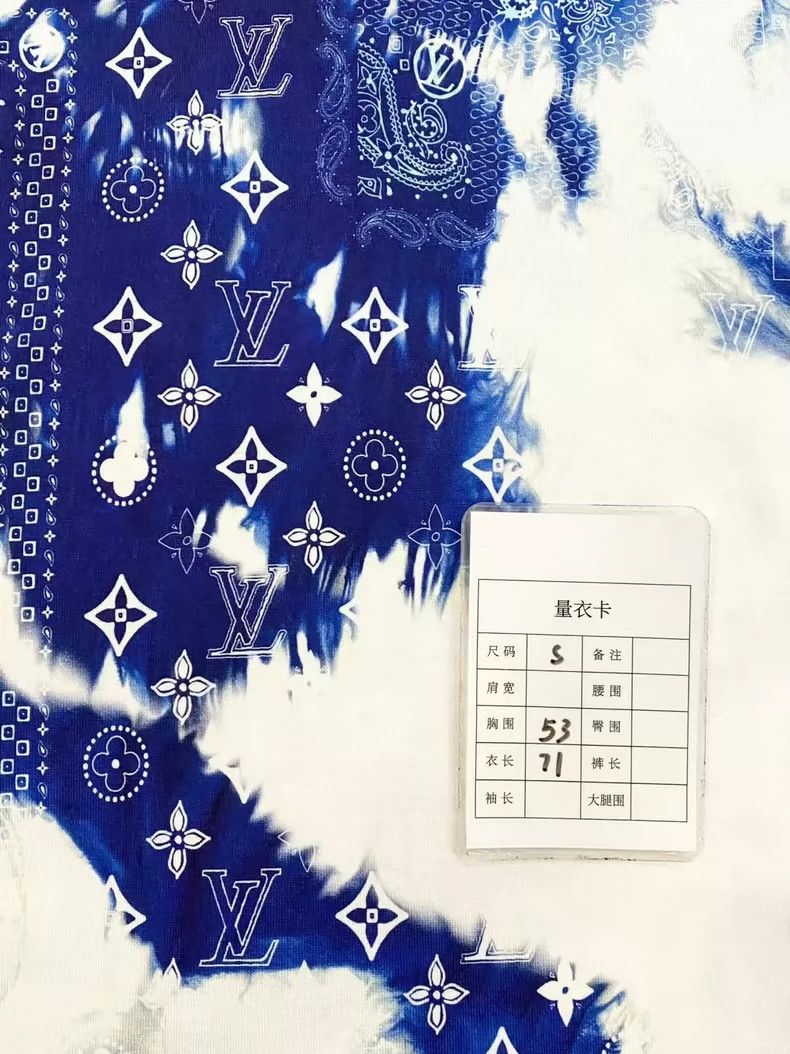 Louis Vuitton Louis Vuitton Blue and white smudged logo short sleeve T-sh Size US S / EU 44-46 / 1 - 7 Thumbnail
