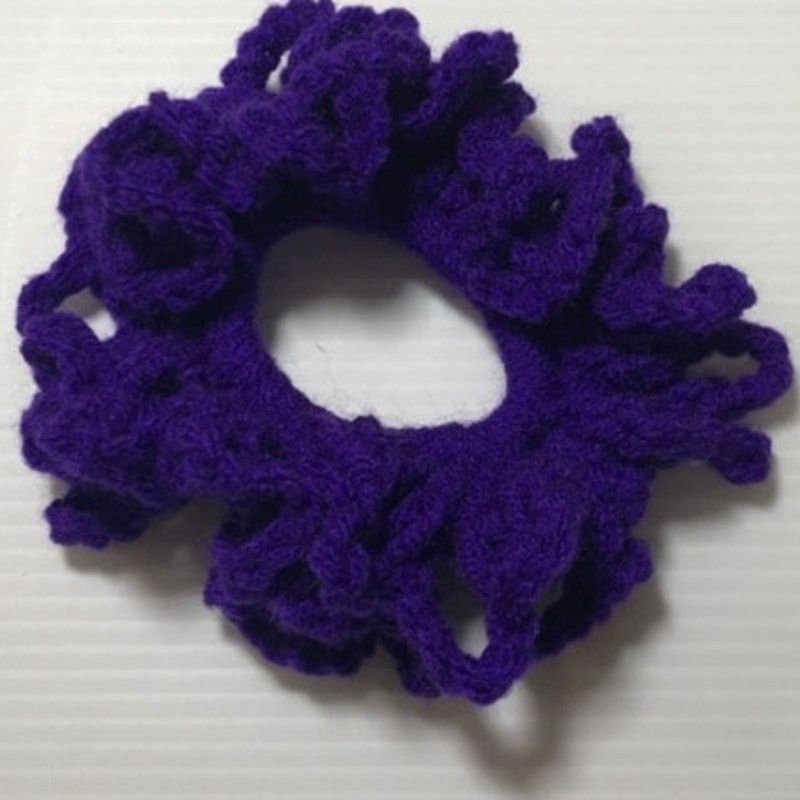 Handmade NWT Purple Handmade Crocheted Hair Scrunchie by Dawny Size ONE SIZE - 2 Thumbnail