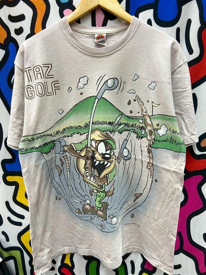 Vintage Vintage 1998 Taz Overprint tshirt size L Size US L / EU 52-54 / 3 - 2 Thumbnail