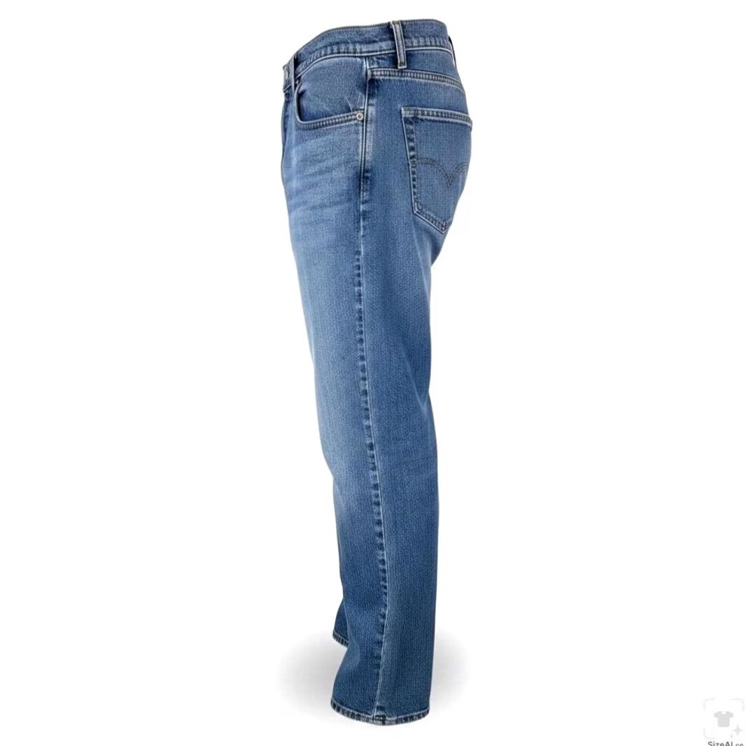 Levi's Levi's 502 Jeans Mens 36x30 Blue Light Wash Tapered Stretch Denim Zip Fly Regular Fit 5-Pocket Blue Mens Size US 36 / EU 52 - 3 Thumbnail