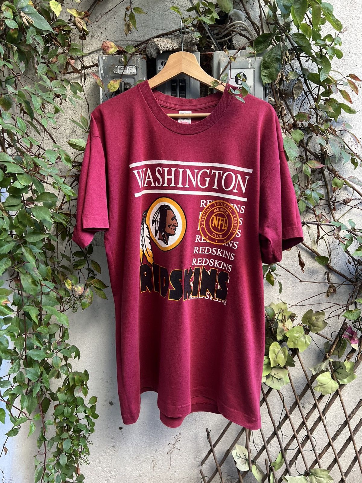 NFL 90s Washington Redskins Single Stitch American Football Tee Size US XL / EU 56 / 4 - 1 Thumbnail