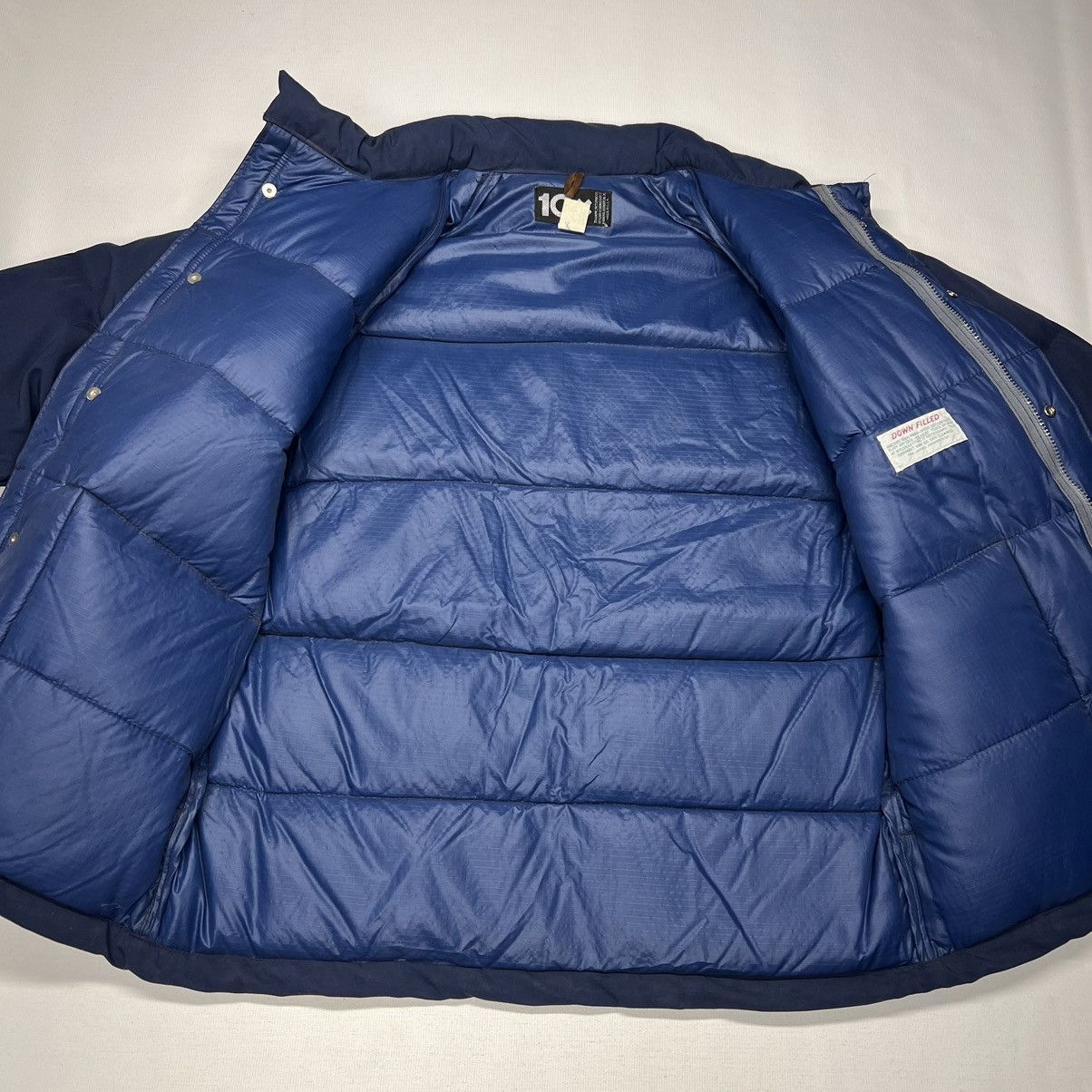 Vintage VTG 10X Down Jacket Blue Puffer Coat Zip Pocket Work Retro Size US XL / EU 56 / 4 - 11 Thumbnail