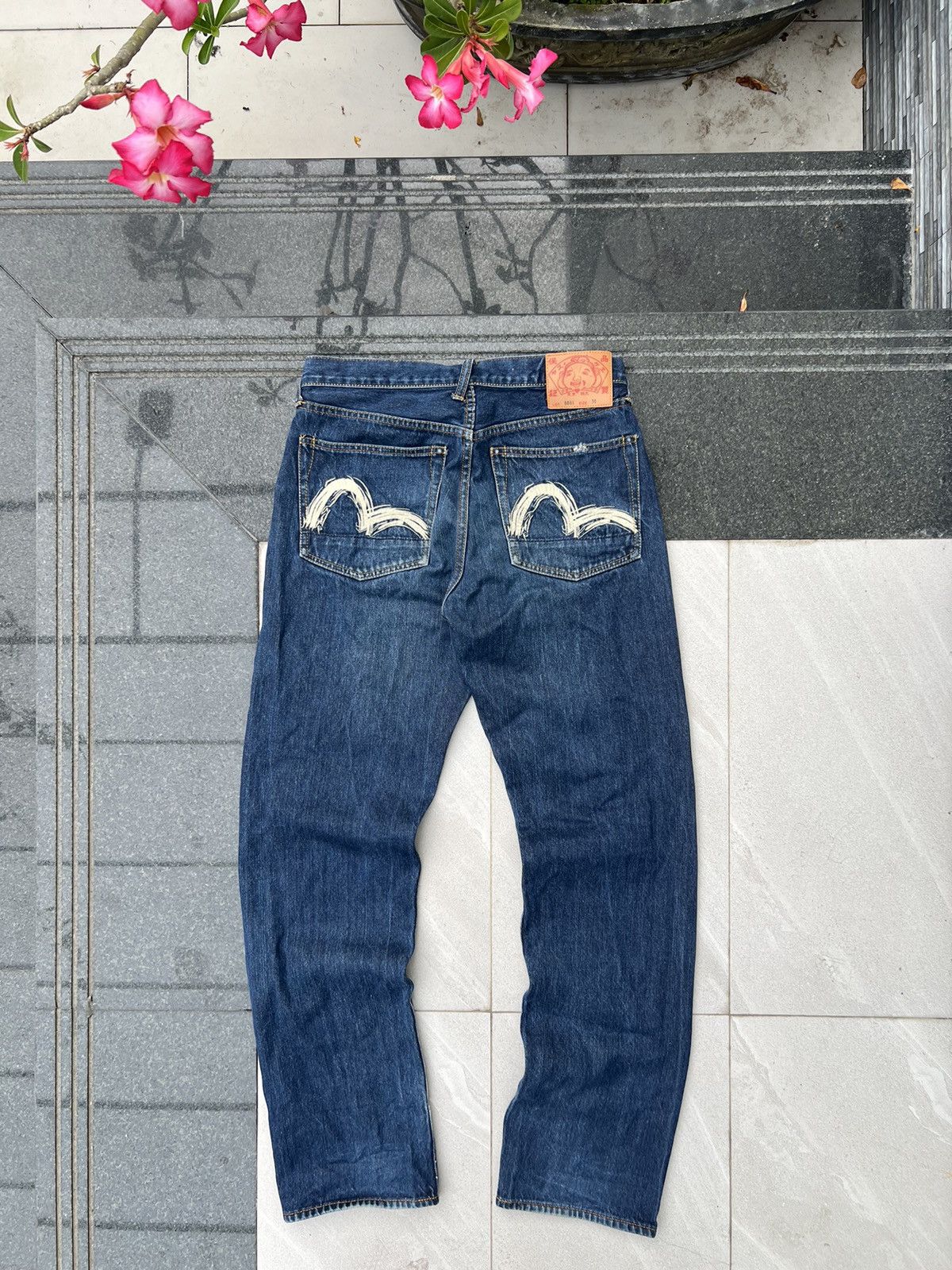 Vtg EVISU Jeans Y2k Multi Pocket/Color Wide Leg Skater Japan