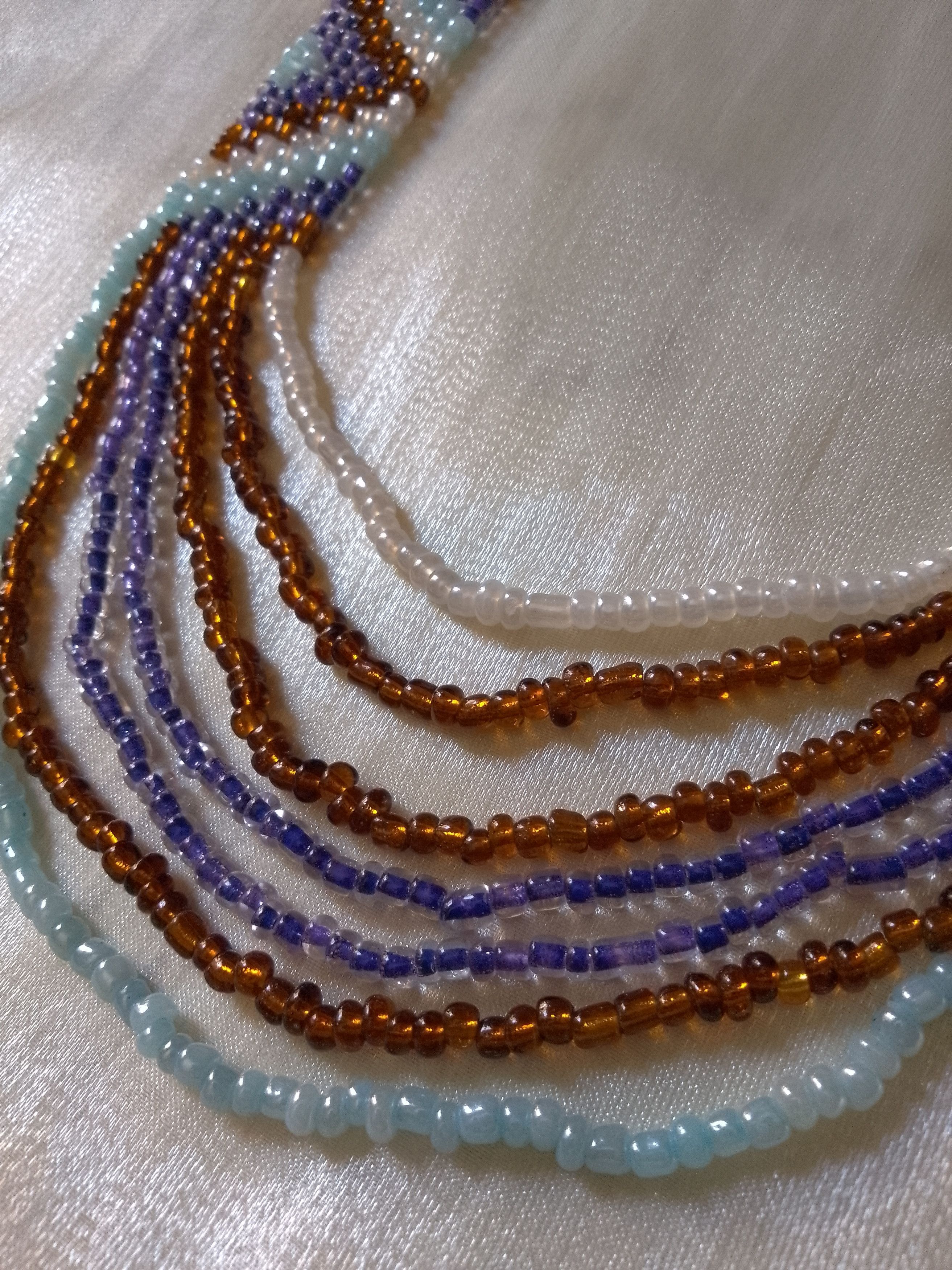 Handmade Necklace Long Ethnic Pattern Native Americans Multithread Size ONE SIZE - 5 Thumbnail