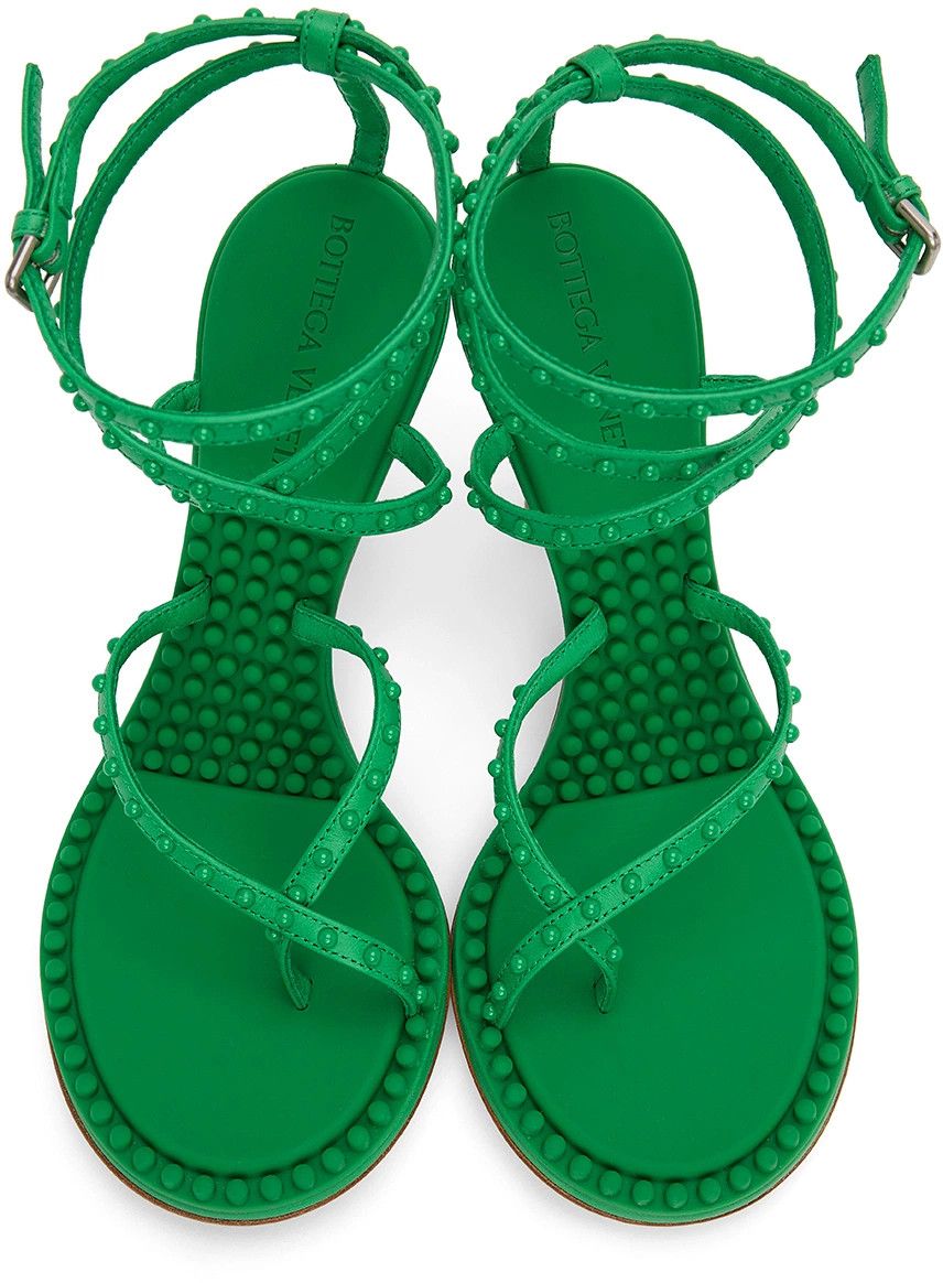 Bottega Veneta o1mle0325 Lagoon Bubble Sandals in Green Size US 6 / IT 36 - 4 Thumbnail