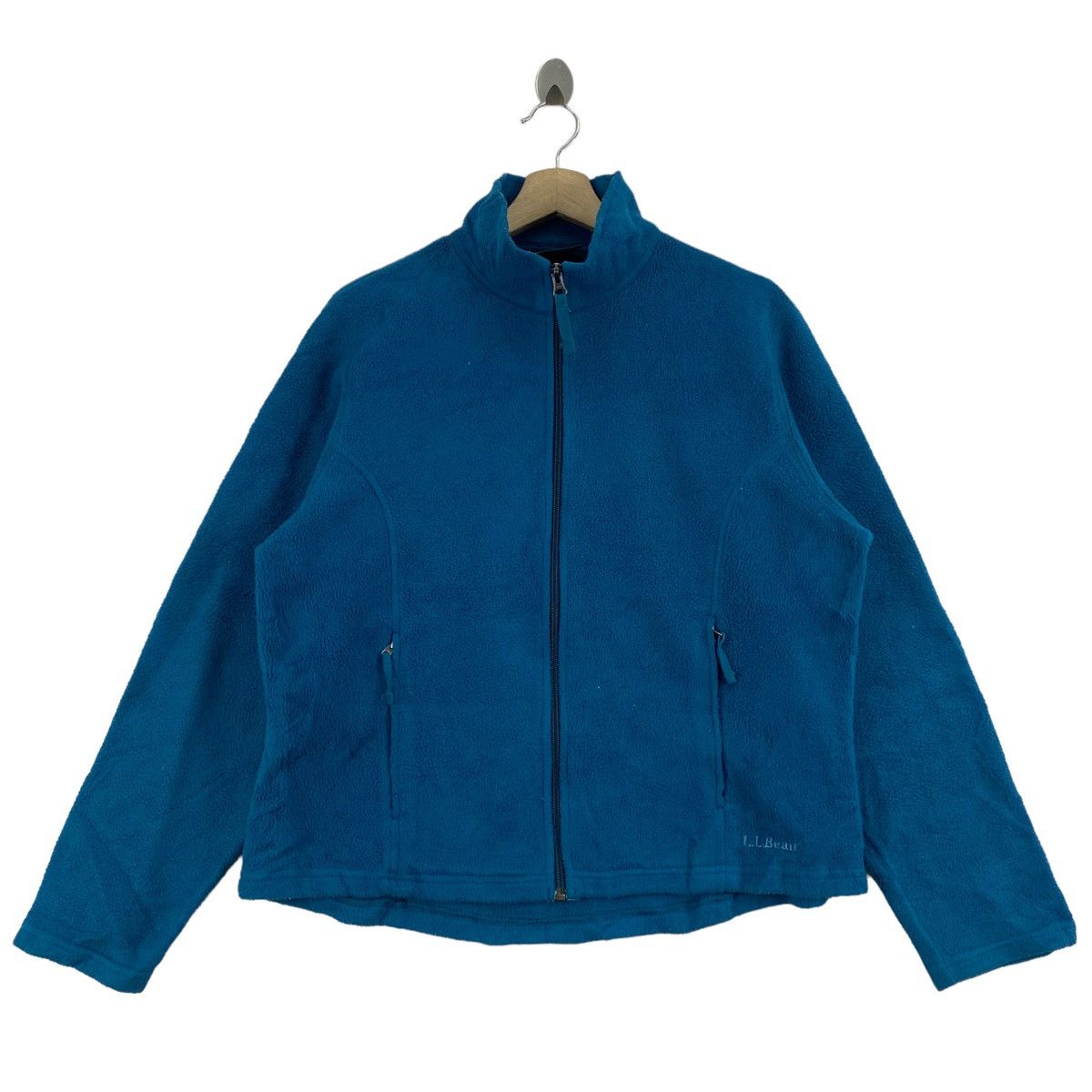 L.L. Bean LL BEAN USA Full Zipper Retro Sherpa Fleece Plain Blue Size US L / EU 52-54 / 3 - 1 Thumbnail