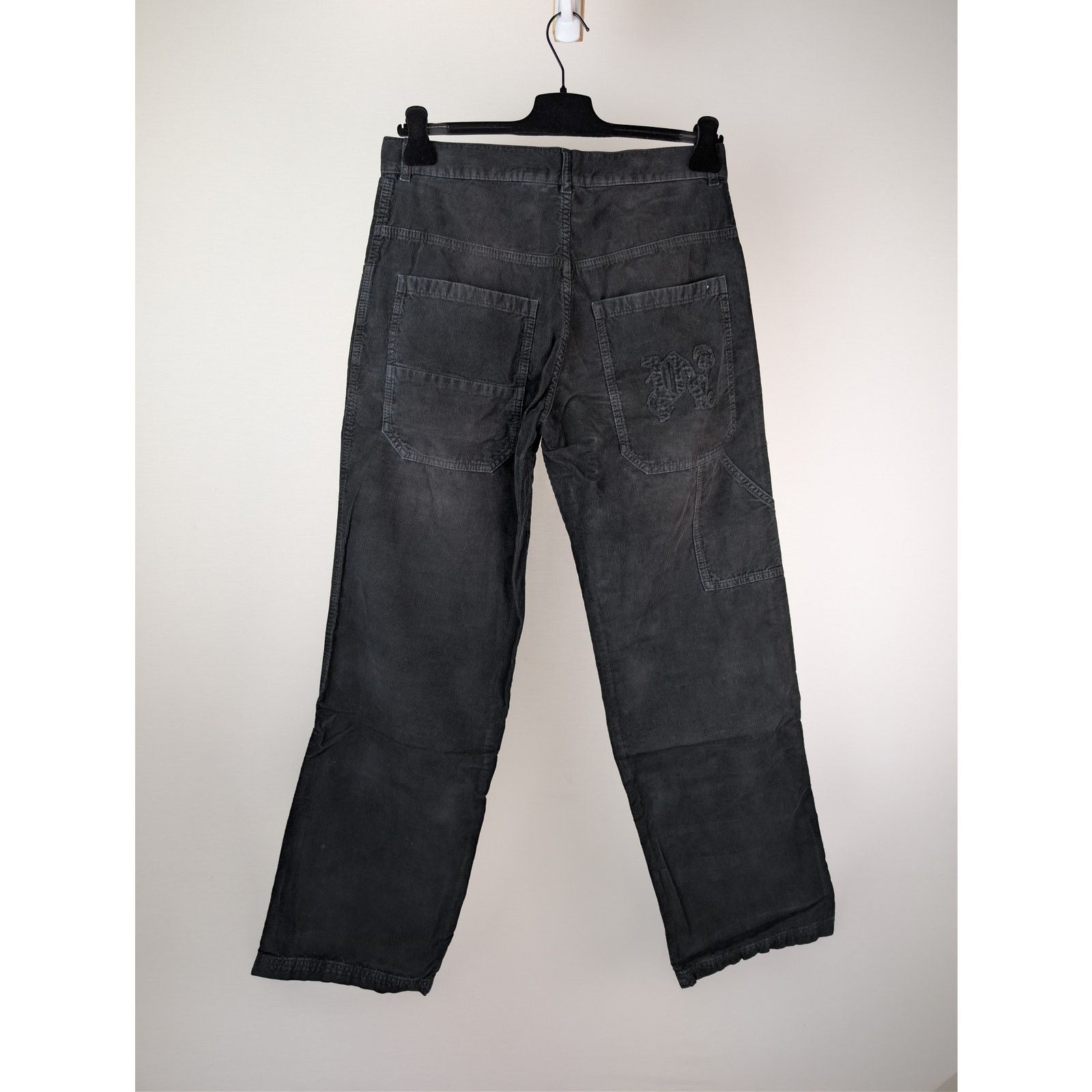 Palm Angels o1rshd1 Monogram Corduroy Denim Pants in Vintage Black Size US 32 / EU 48 - 12 Thumbnail