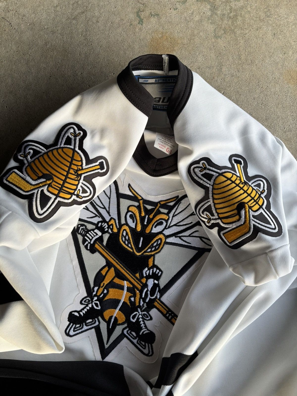 Other Vintage 1995 Sarnia Sting OHL Bauer Boxy Hockey Jersey Size US L / EU 52-54 / 3 - 6 Thumbnail