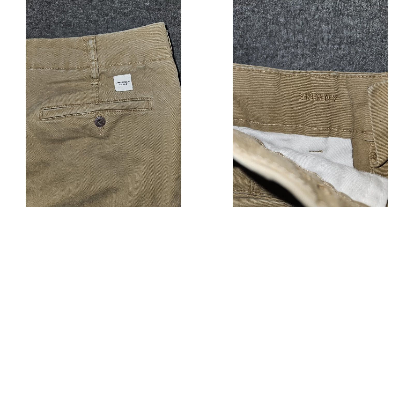 Vintage VINTAGE? No. American Eagle Flex Skinny Chino Pants Mens 32x30 Beige Size US 32 / EU 48 - 8 Thumbnail