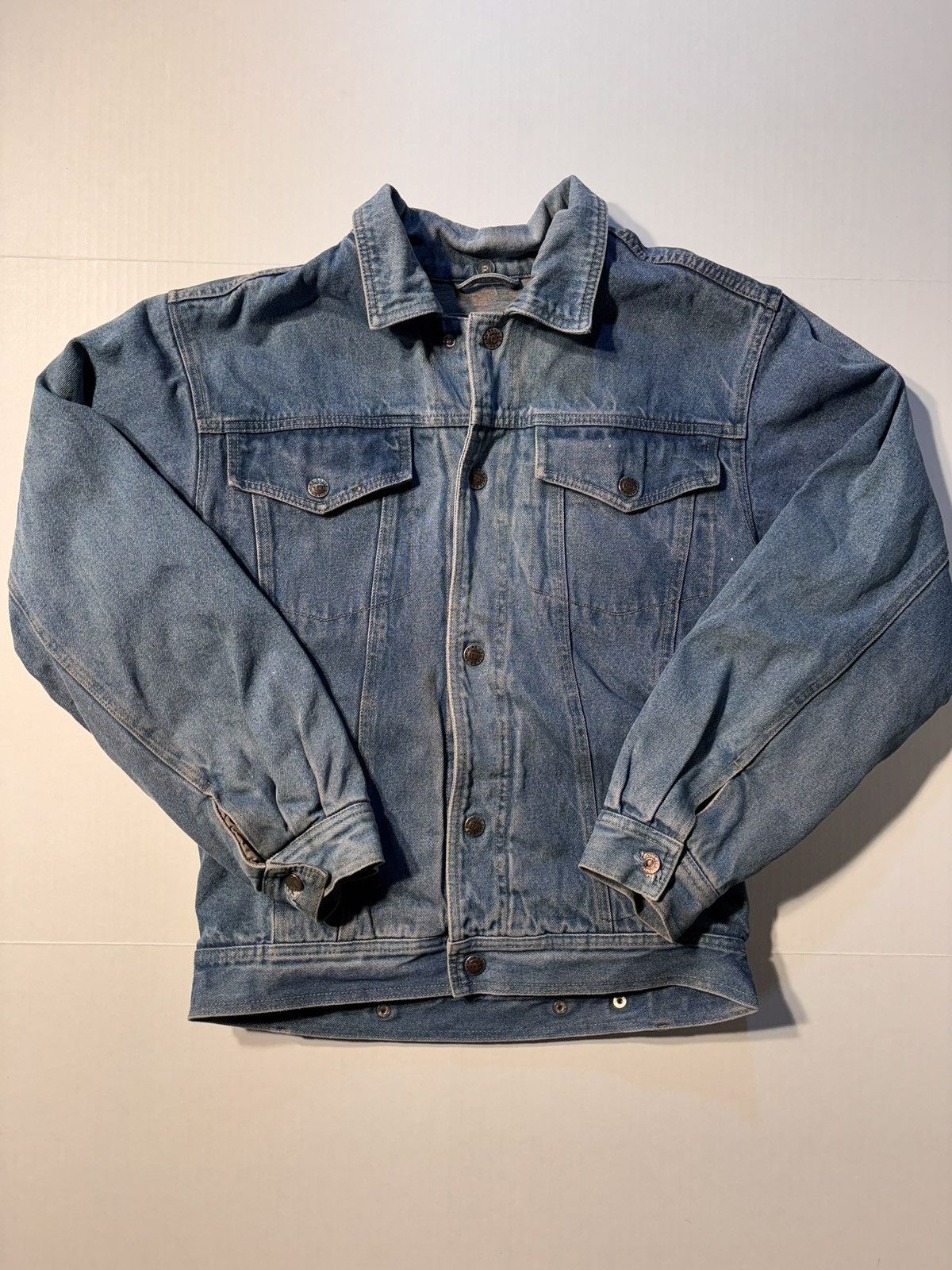 Route 66 Vtg Route 66 Light wash 90s Lined Denim Trucker Jean Jacket Size US S / EU 44-46 / 1 - 1 Thumbnail