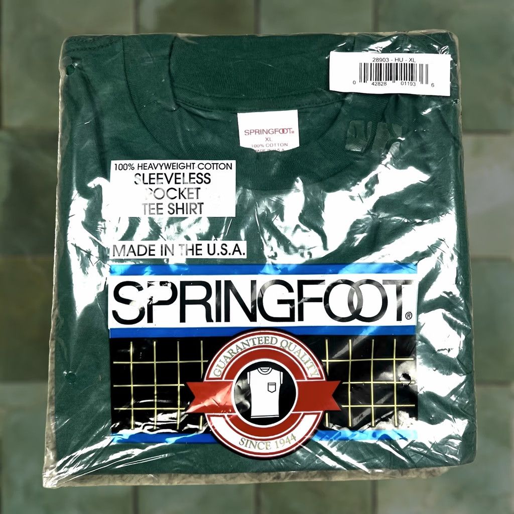 Vintage VINTAGE Springfoot Tank Top T-Shirt Sleeveless Pocket XL Green Men’s 90s 80s Vintage Shirt Shirt Size US XL / EU 56 / 4 - 1 Thumbnail