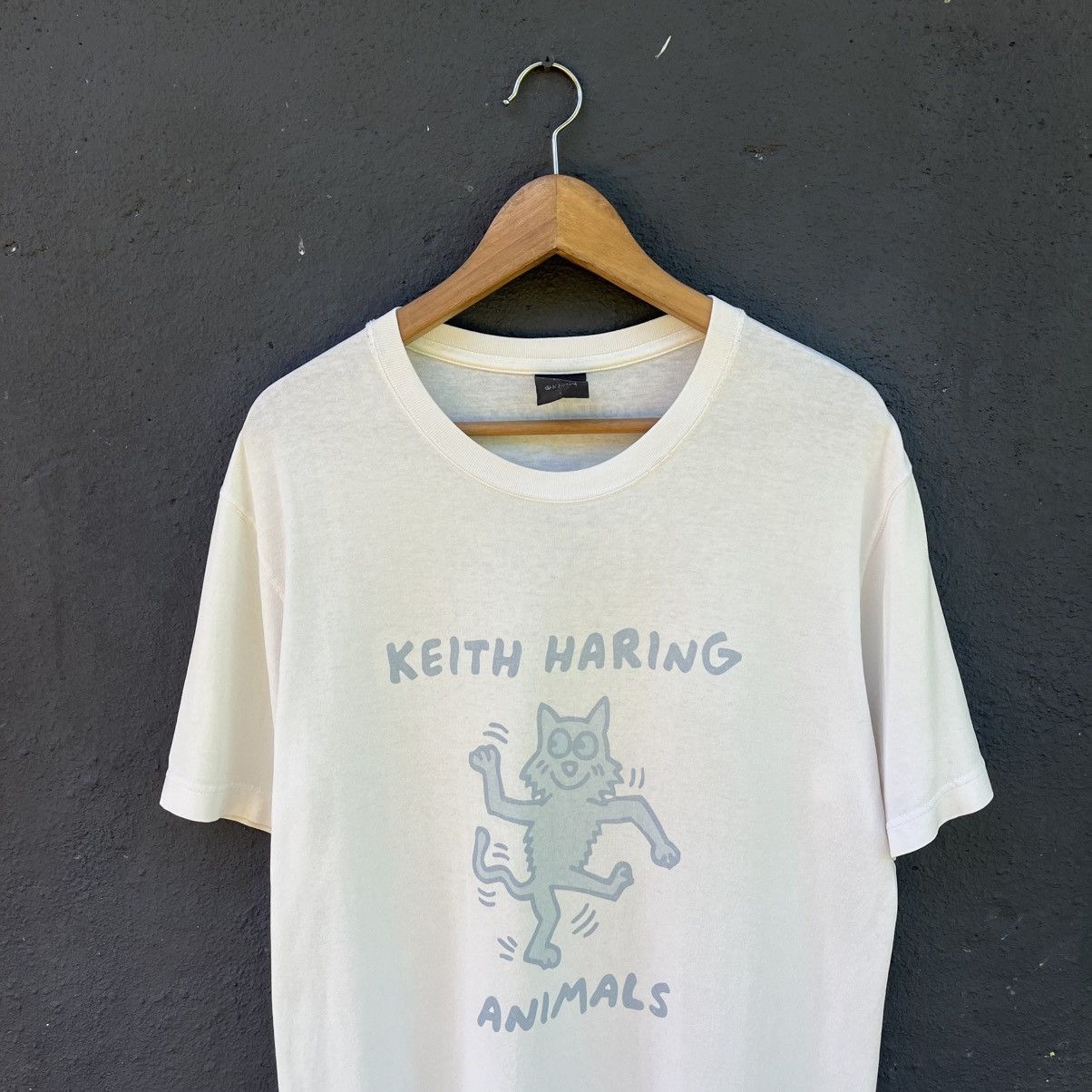 Uniqlo Thrashed Keith Haring Animals X Uniqlo Japanese Brand Tee Size US L / EU 52-54 / 3 - 2 Thumbnail