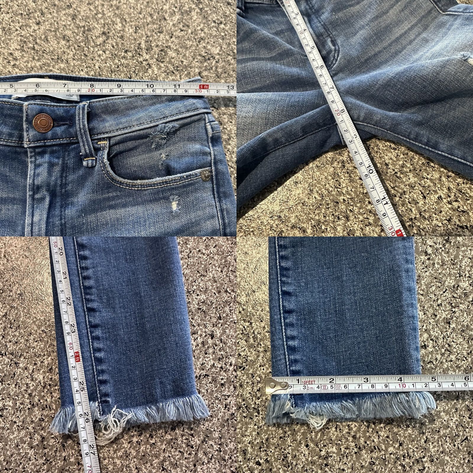 Abercrombie & Fitch Abercrombie & Fitch Jeans Womens 24 Skinny Mid Rise Distressed Blue Den im Size 28" / US 6 / IT 42 - 8 Thumbnail