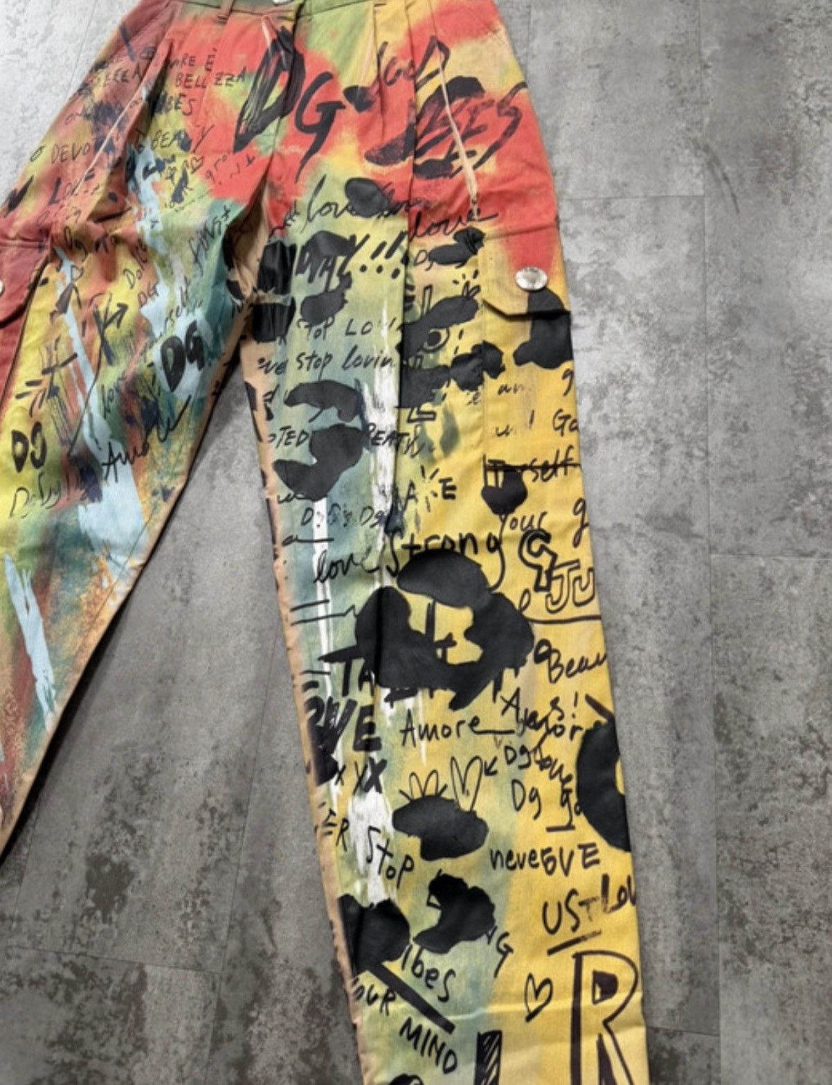 Dolce & Gabbana Dolce & Gabbana Graffiti Cargo Pants 🎨🔥 uk8 Size 27" / US 4 / IT 40 - 3 Thumbnail