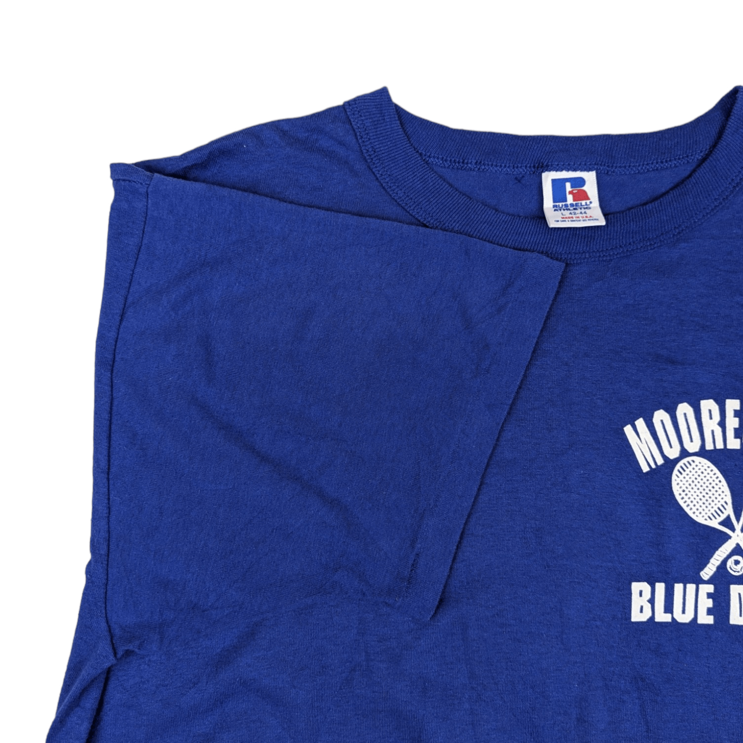 Russell Athletic 90's Mooresville High School Blue Devils Tennis Club Tee Size US L / EU 52-54 / 3 - 7 Thumbnail