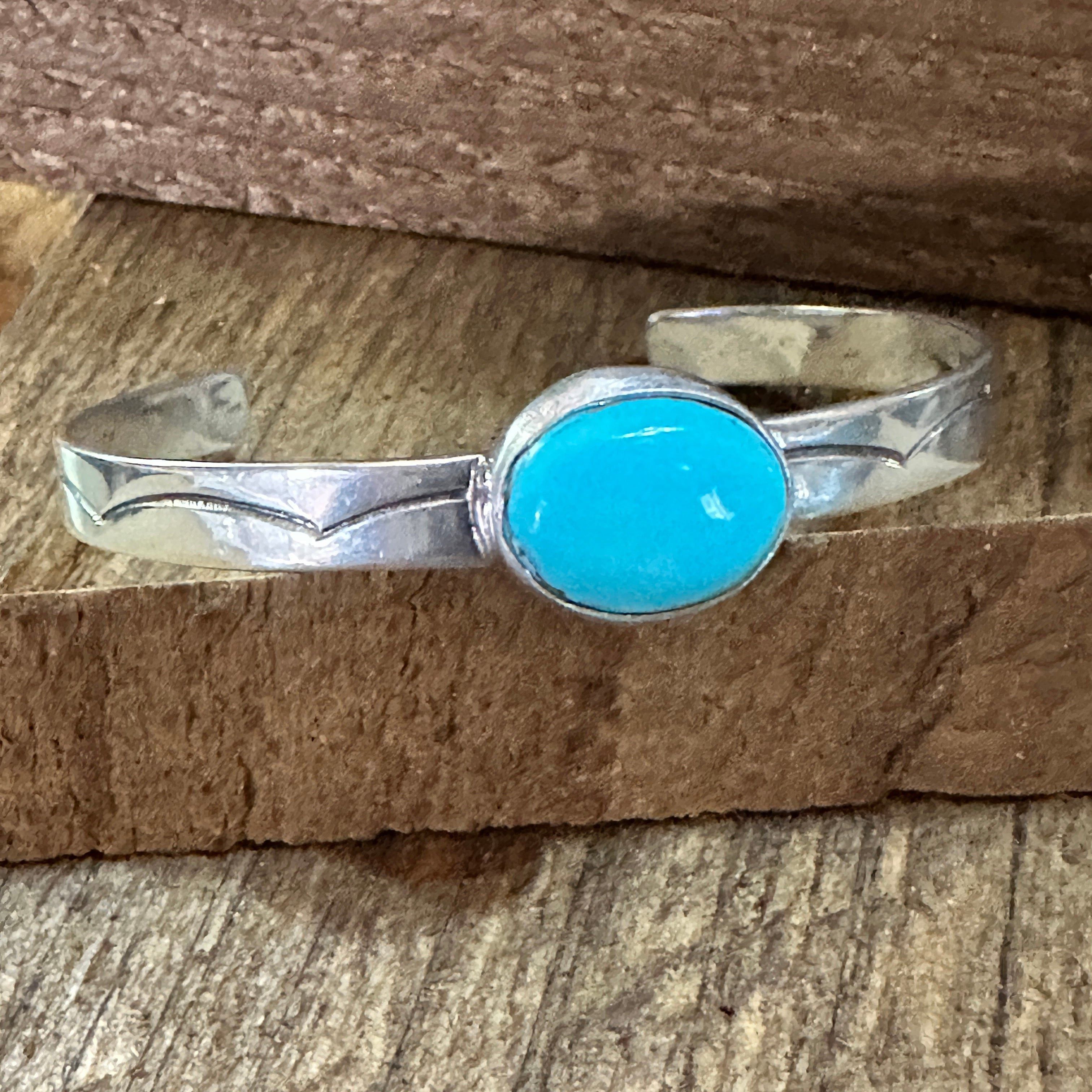 Other Navajo Sterling Cuff & Kingman Turquoise Cuff Bracelet, Sign Size ONE SIZE - 5 Thumbnail