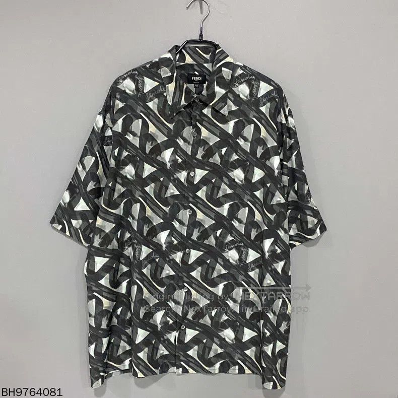 Fendi Fendi Doodle print short-sleeve silk shirt Size US XXS / EU 40 - 2 Thumbnail