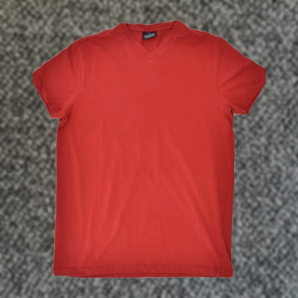 Trussardi VINTAGE TRUSSARDI JEANS Womens T-Shirt Top XL UK 18 Red Cotton WM17 Size XL / US 12-14 / IT 48-50 - 1 Thumbnail