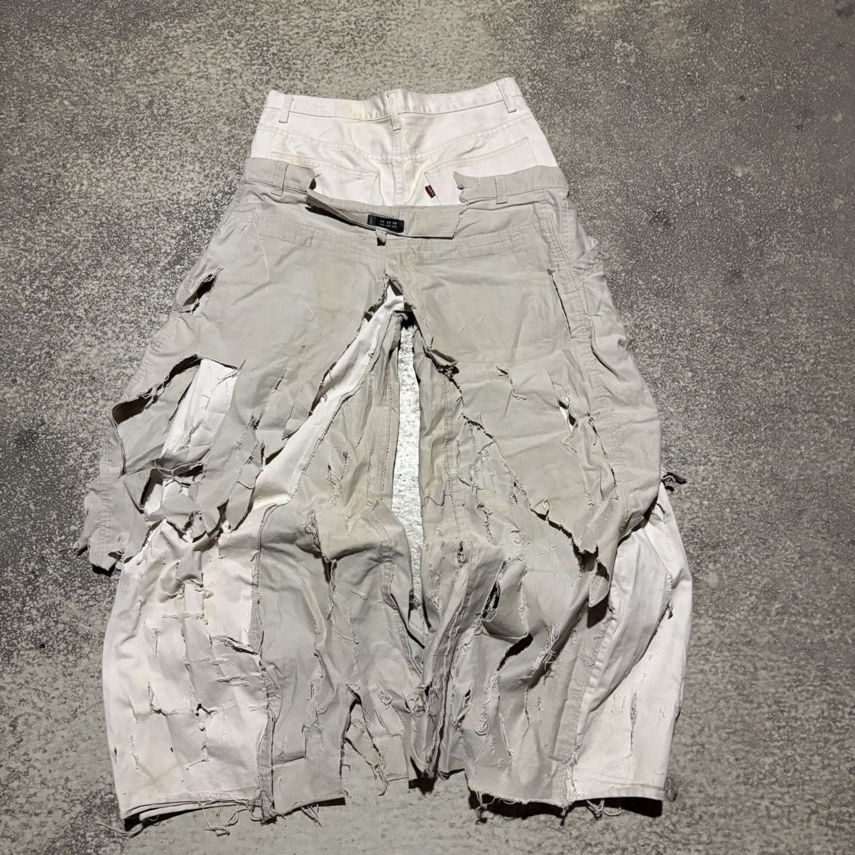 Japanese Brand Custom white Baggy Distressed Jeans Painted Wide Leg Size US 31 - 3 Thumbnail