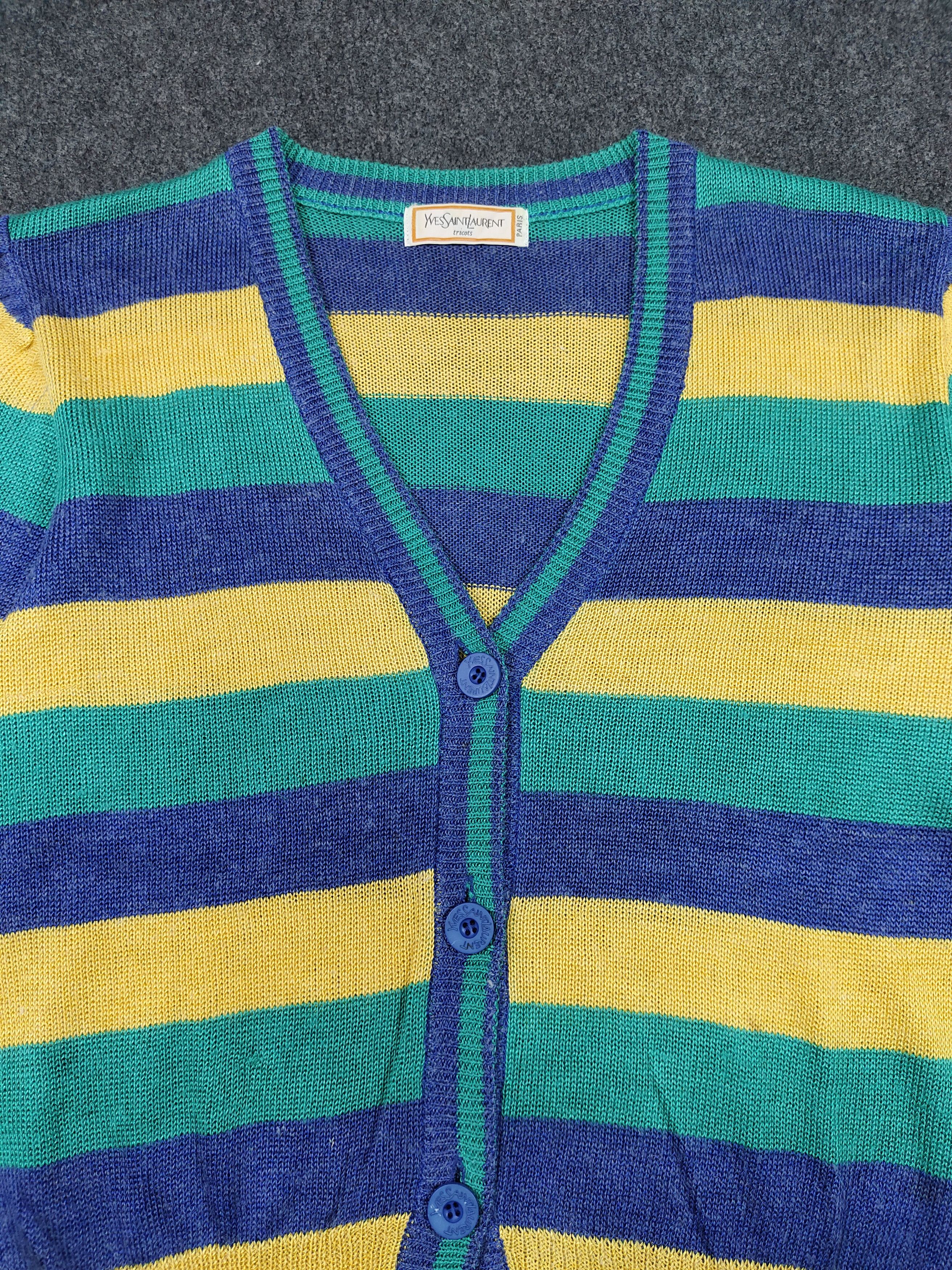Yves Saint Laurent 80s Yves Saint Laurent Striped Short Cardigan Size M / US 6-8 / IT 42-44 - 5 Thumbnail