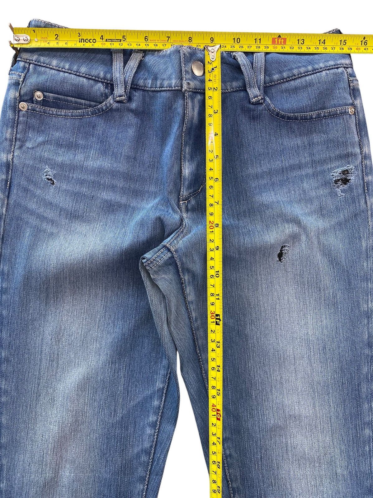 Japanese Brand Japanese Brand Blue Wash Style Skinny Leg Jeans Size US 30 / EU 46 - 6 Thumbnail