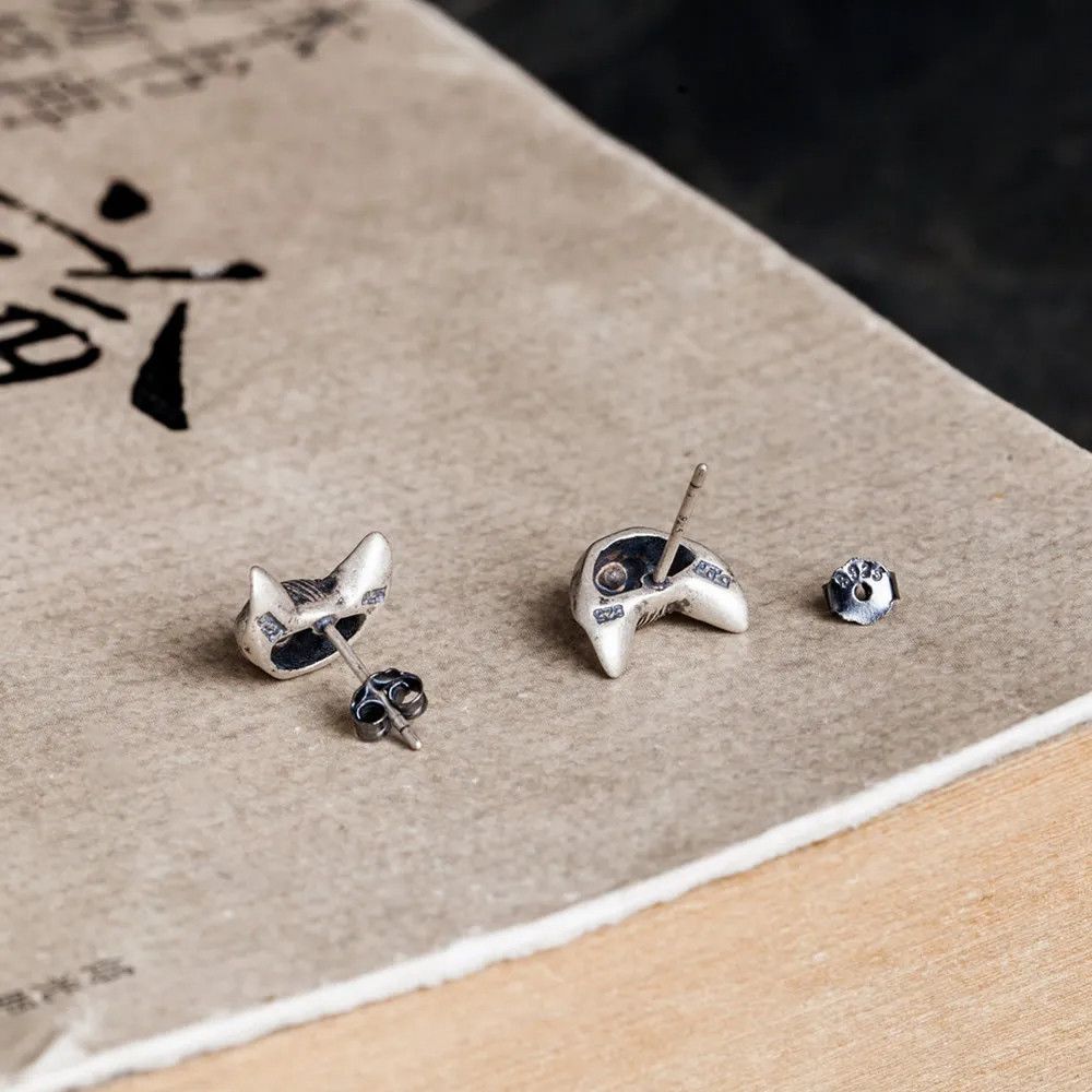 Jewelry Tiny Cat Stud Earrings 925 Sterling Ear Charms Gift Size ONE SIZE - 3 Thumbnail