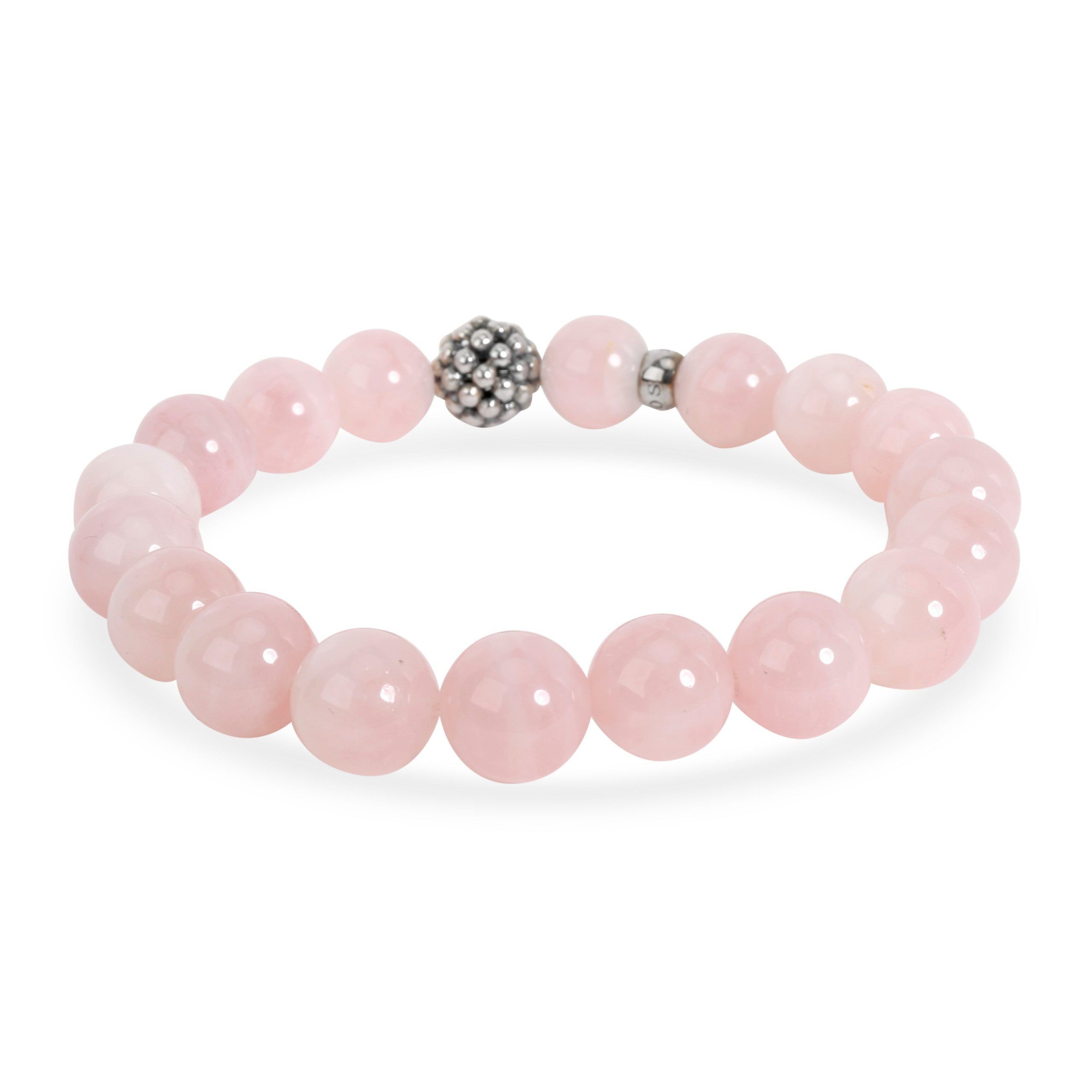 image of Tiffany Co Lagos 10 Mm Rose & Caviar Bead Bracelet In Sterling Silver, Women's