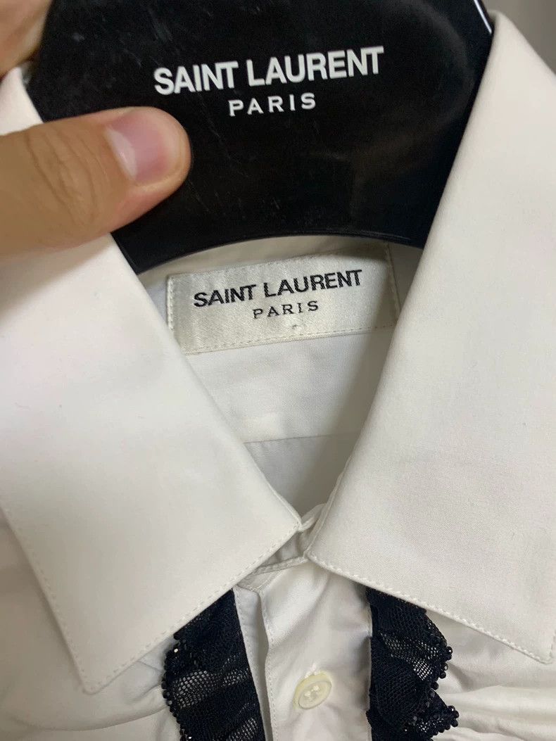 Saint Laurent Paris Saint Laurent Paris size 37 2014FW Lace Trimmed Lace Shirt Size XL / US 12-14 / IT 48-50 - 2 Thumbnail